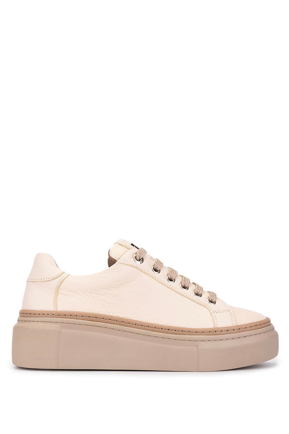 Tamer Tanca Kadın Hakiki Deri Bej Sneakers & Spor Ayakkabı