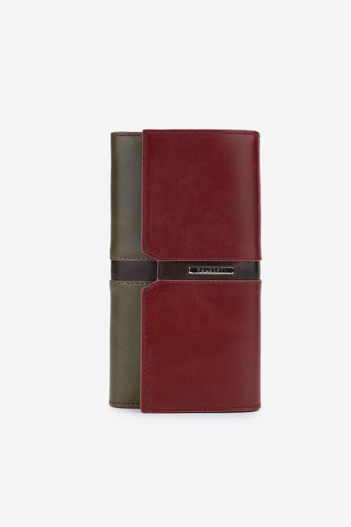 Valmenti Unisex Hakiki Deri Bordo Cüzdan Cuzdan