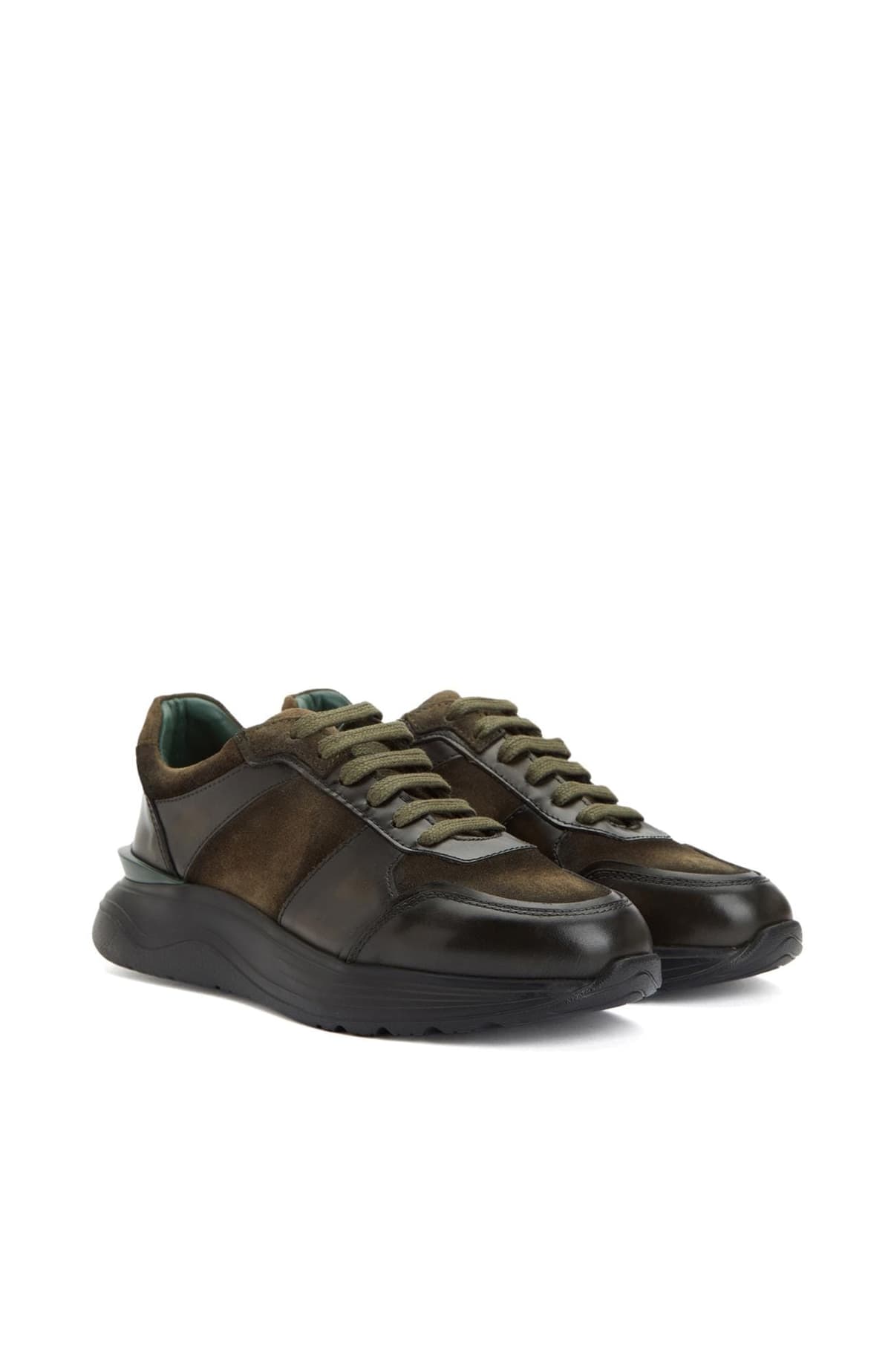 George Hogg Kadın Haki Deri Sneaker
