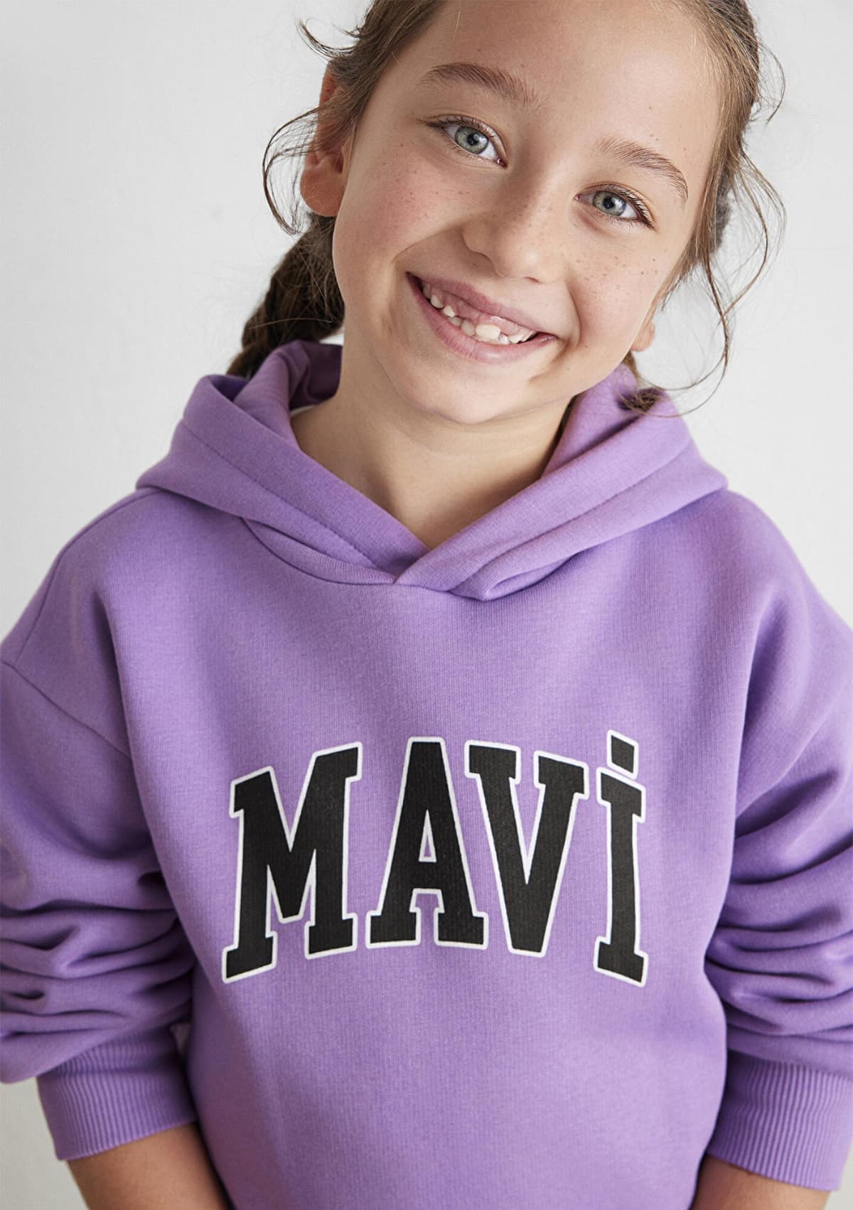 Mavi Mavi Logo Baskılı Kapüşonlu Pembe Sweatshirt 7610035-70973