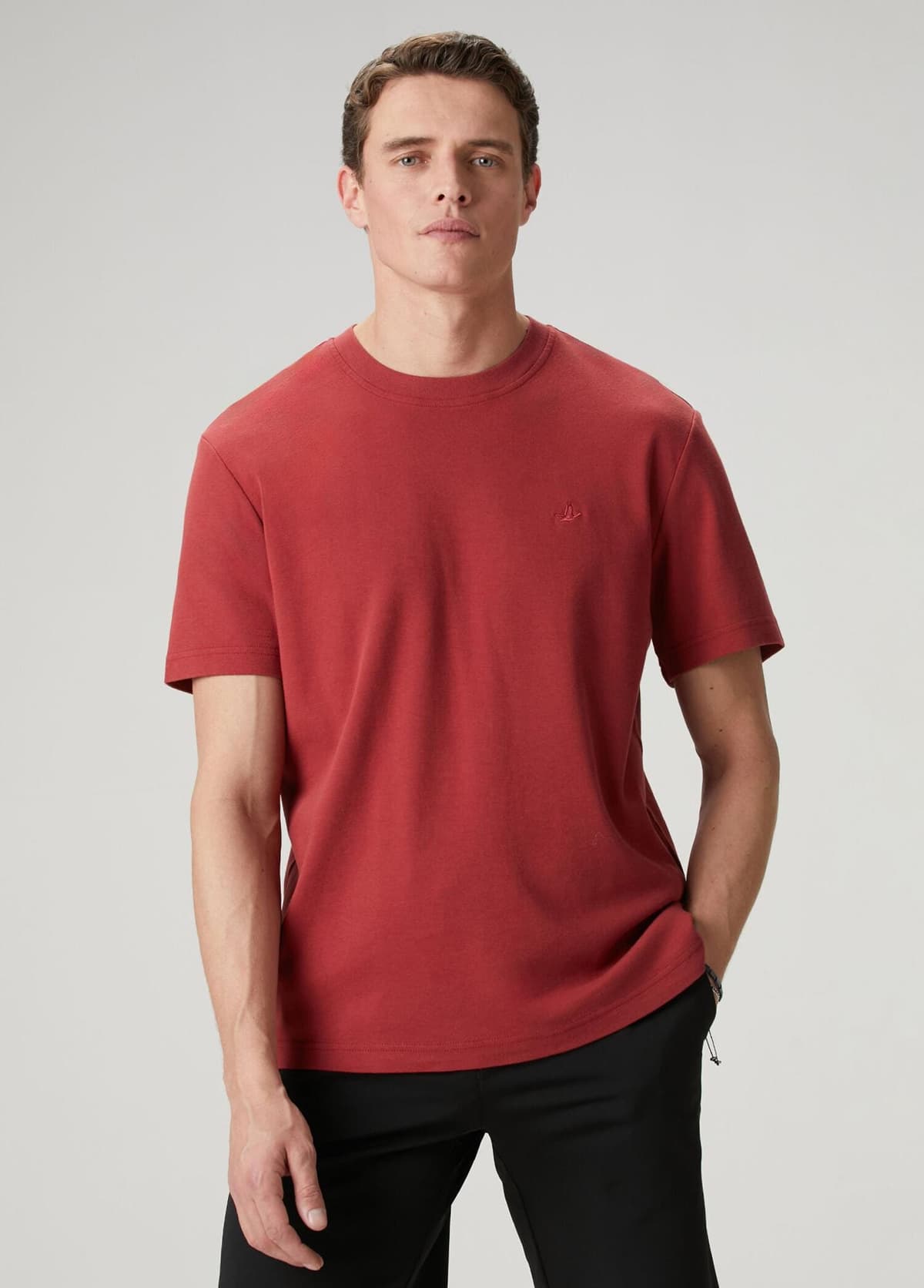 Beymen Club Erkek Mürdüm Relax Fit Interlock Basic T-shirt