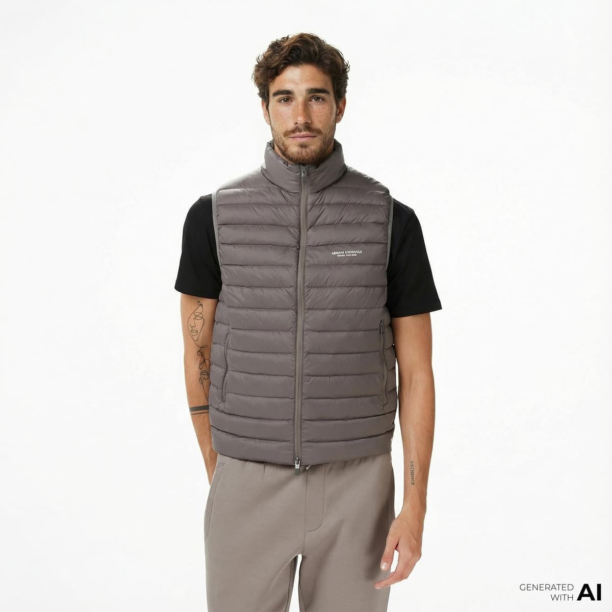 Armani Exchange Erkek Gri Yelek