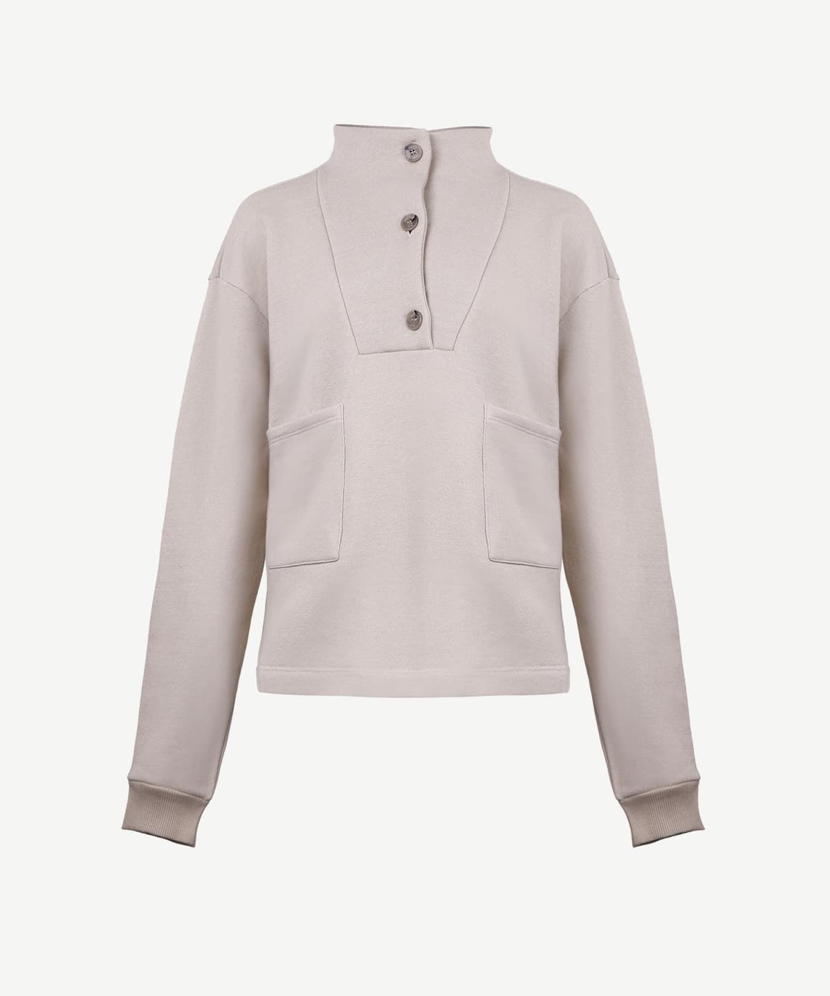 YARGICI Ön Cep Detaylı Dik Yakalı Sweatshirt
