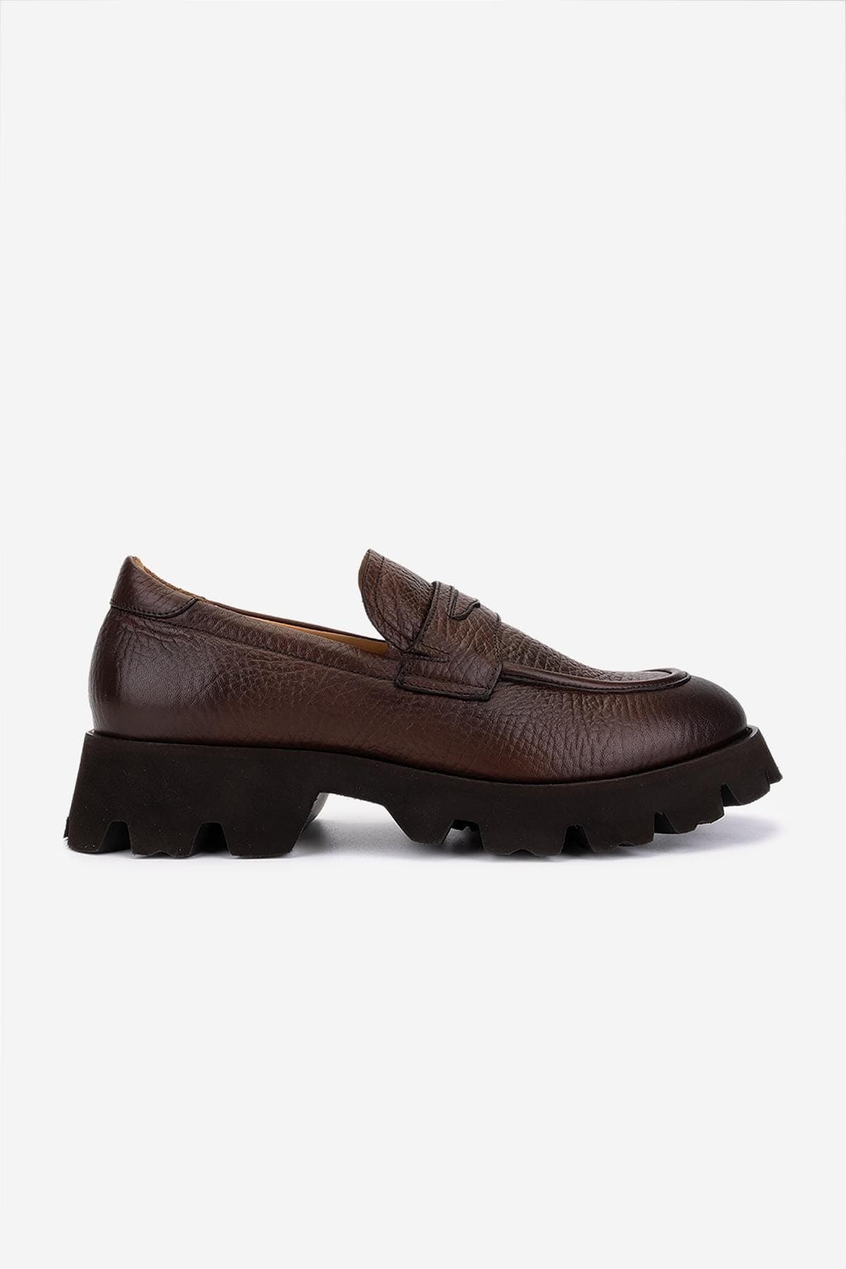 Valmenti Erkek Hakiki Deri Taba Loafer Ayakkabı