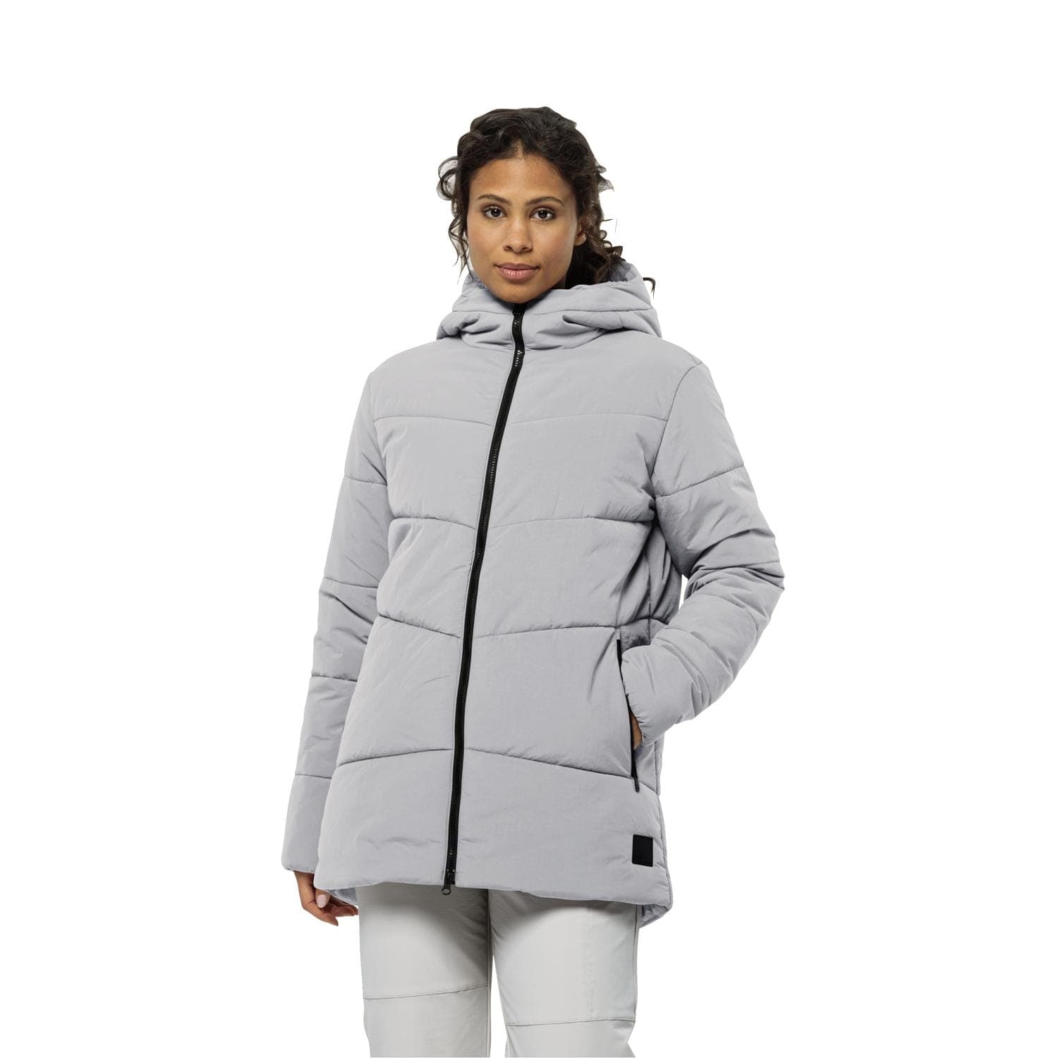 Jack Wolfskin Karolinger Long Kadın Gri Outdoor Ceketi