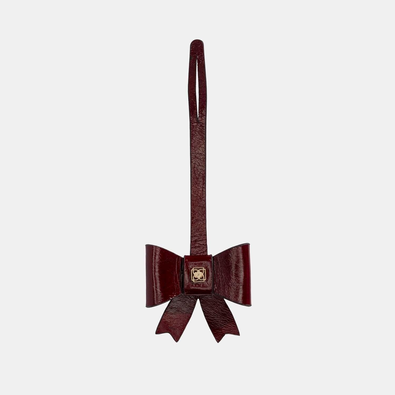 Bordo Fiyonk Figürlü Deri Charm