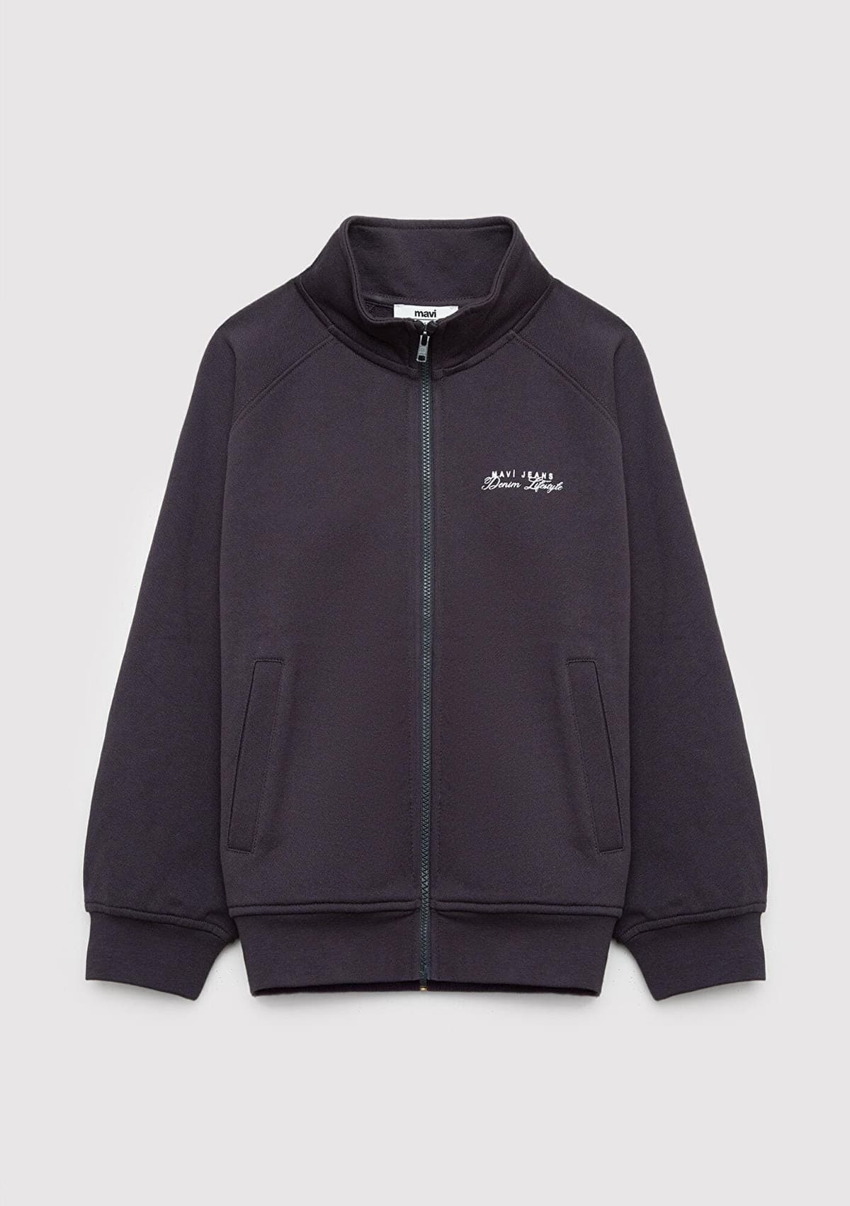Mavi Mavi Jeans Baskılı Fermuarlı Antrasit Sweatshirt 7S10192-70087