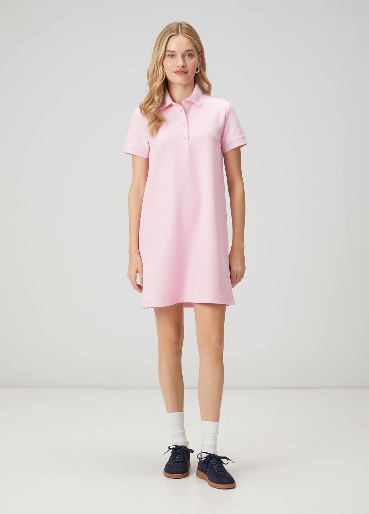 Beymen Club Kadın Pembe Petek Dokulu Mini Polo Elbise