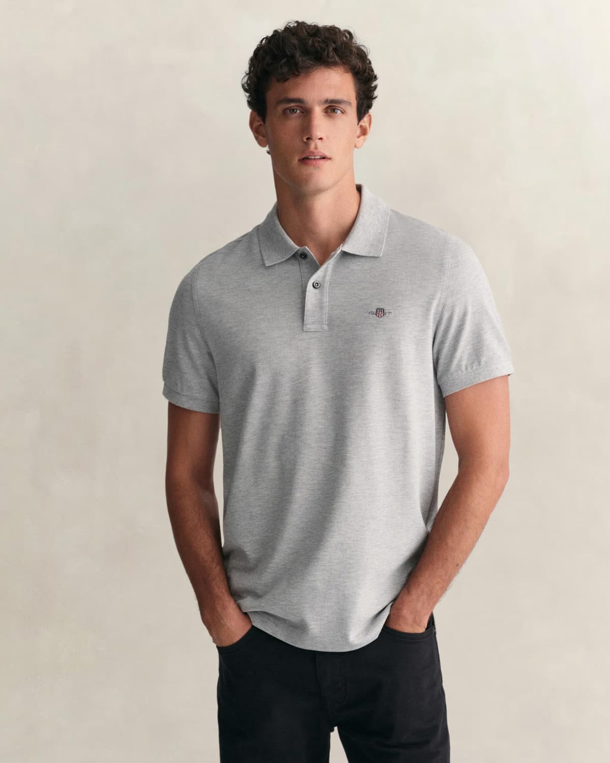 GANT Erkek Gri Regular Fit Polo