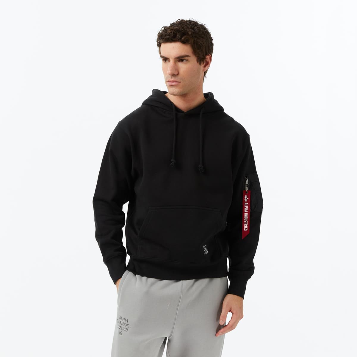 Alpha Industries Utility Pocket Erkek Siyah Hoodie