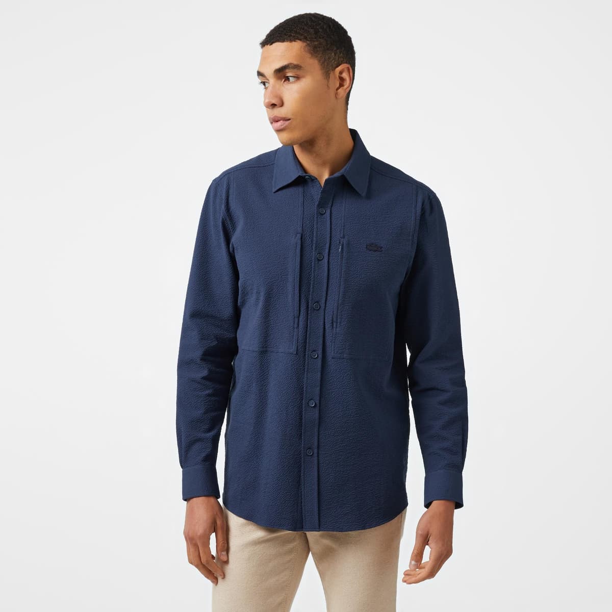 Lacoste Regular Fit Erkek Lacivert Gömlek