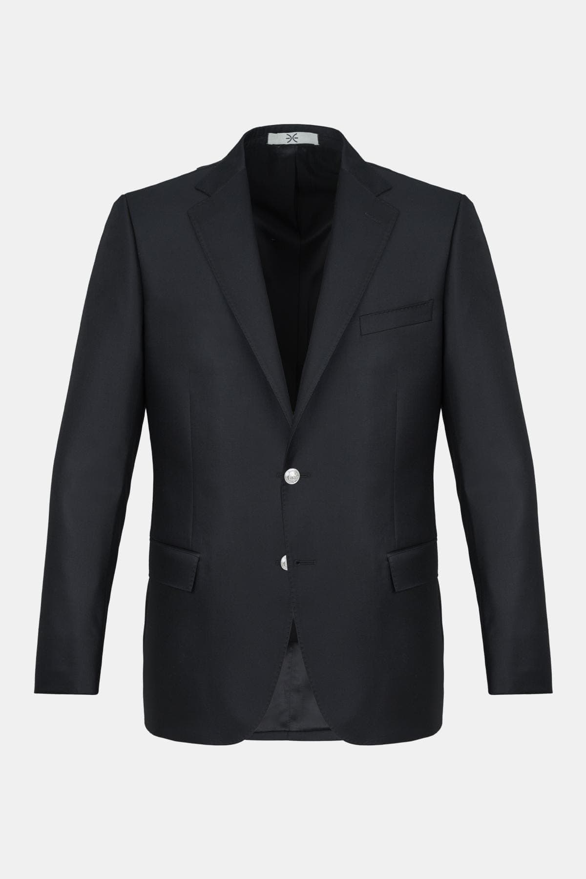 Erkek Siyah Loro Piana Kumaşıyla Üretilmiş Yün Blazer Ceket