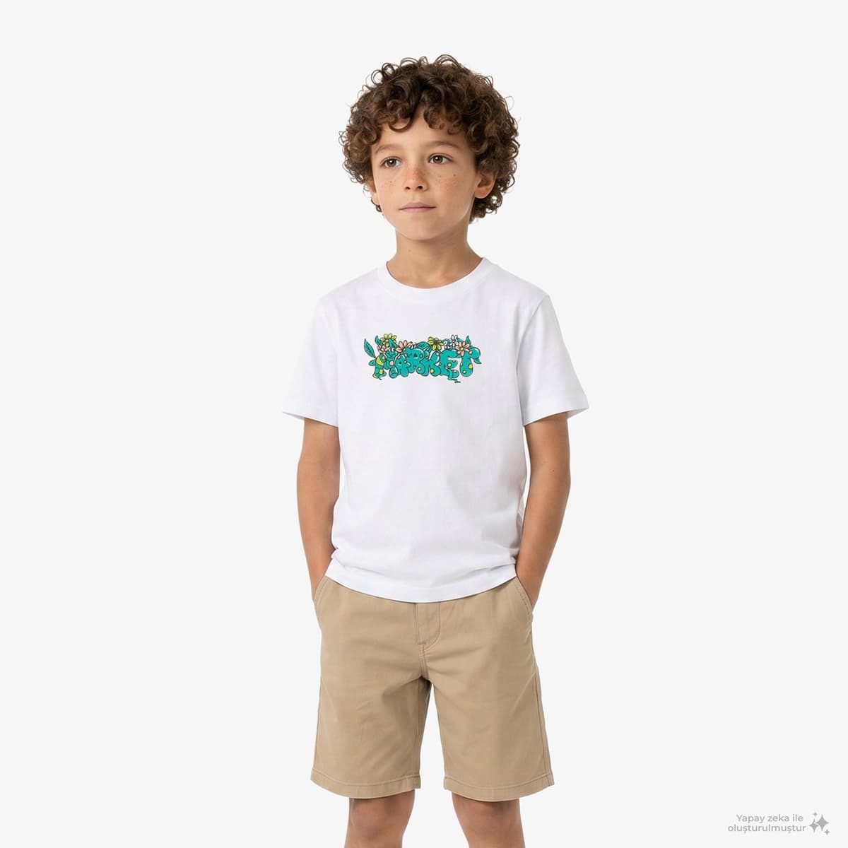 Market In The Garden Çocuk Beyaz T-Shirt