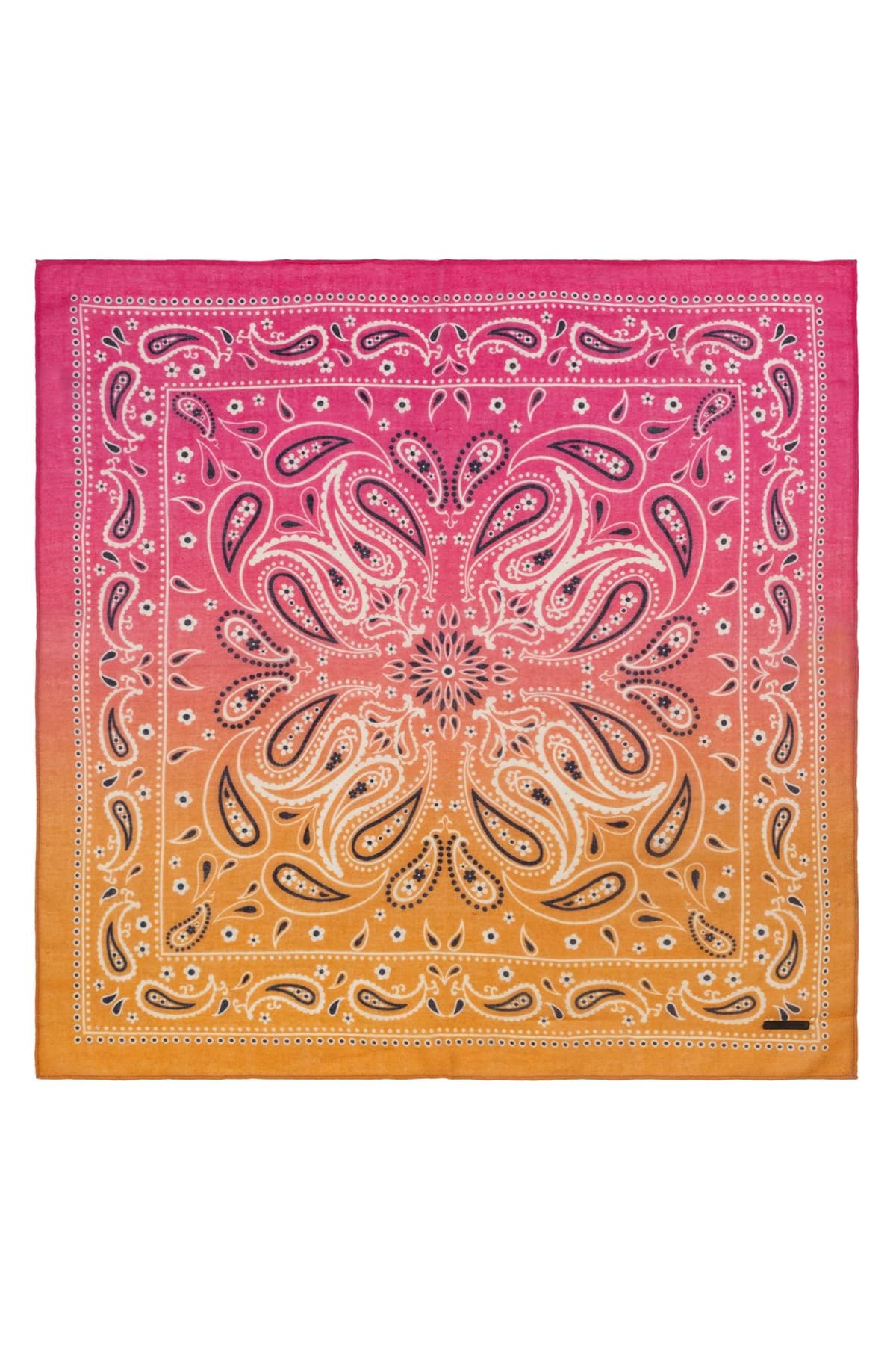 Sarı Pembe Jas Desenli Kare Şal 70x70 cm