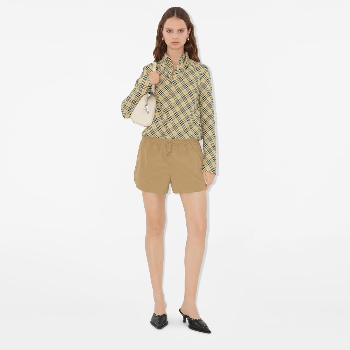 Burberry Cie Nylon Cotton Kadın Bej Şort