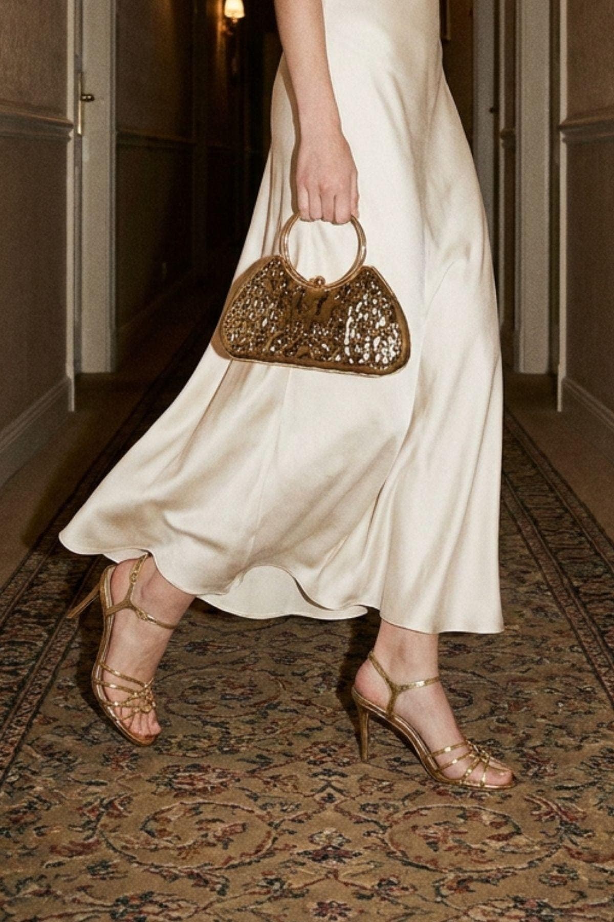 Valmenti Kadın Hakiki Deri Gold Night Shoes Ayakkabı