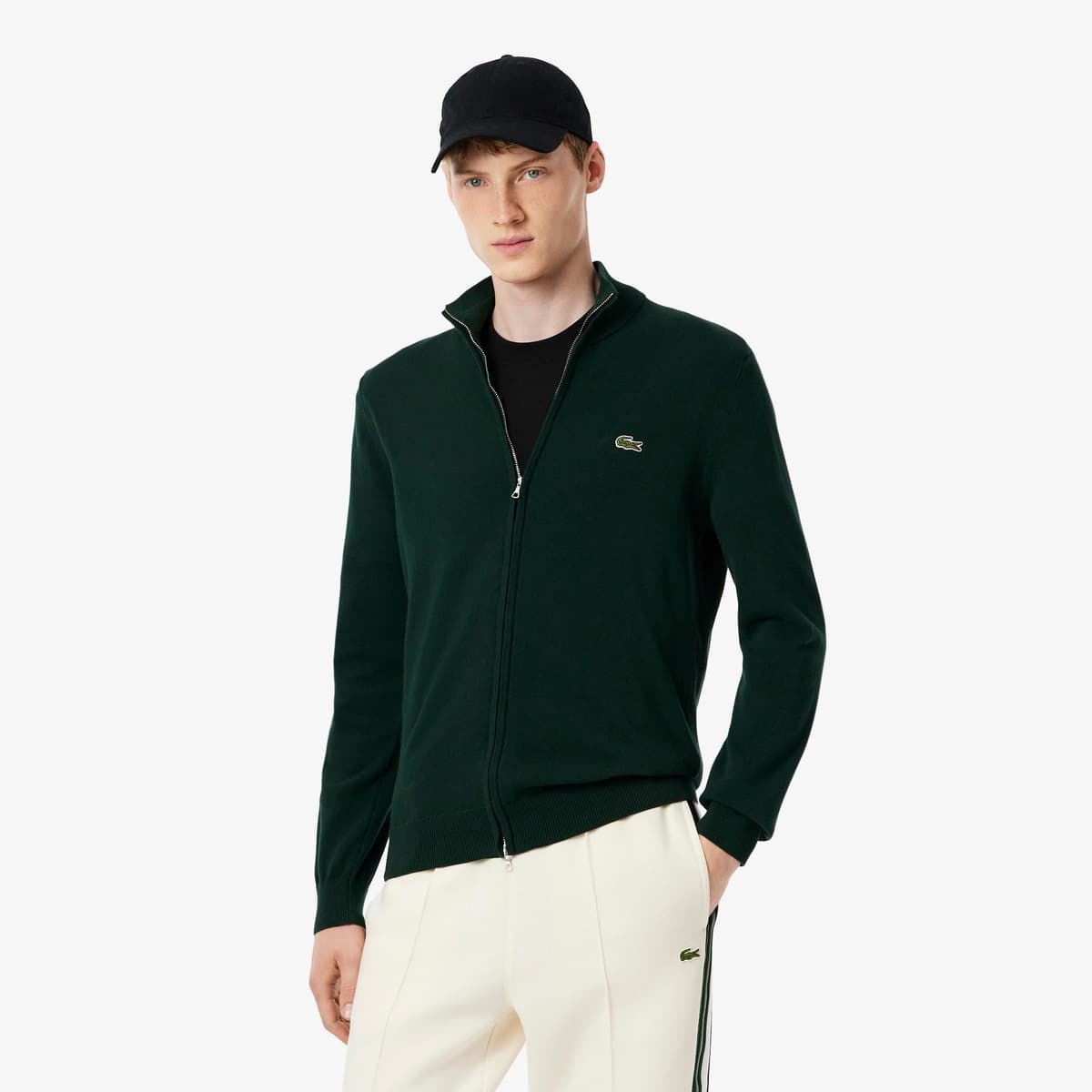 Lacoste Erkek Regular Fit Fermuarlı Yeşil Hırka