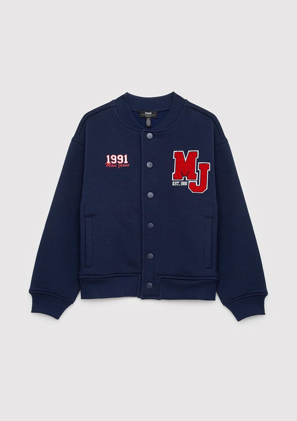 Mavi MJ Logo Nakışlı Lacivert Bomber Ceket 6S10190-84371