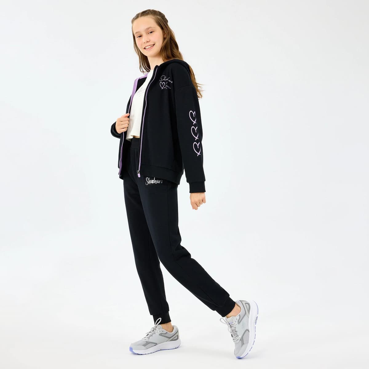 Skechers Lw Fleece Çocuk Siyah Eşofman Altı