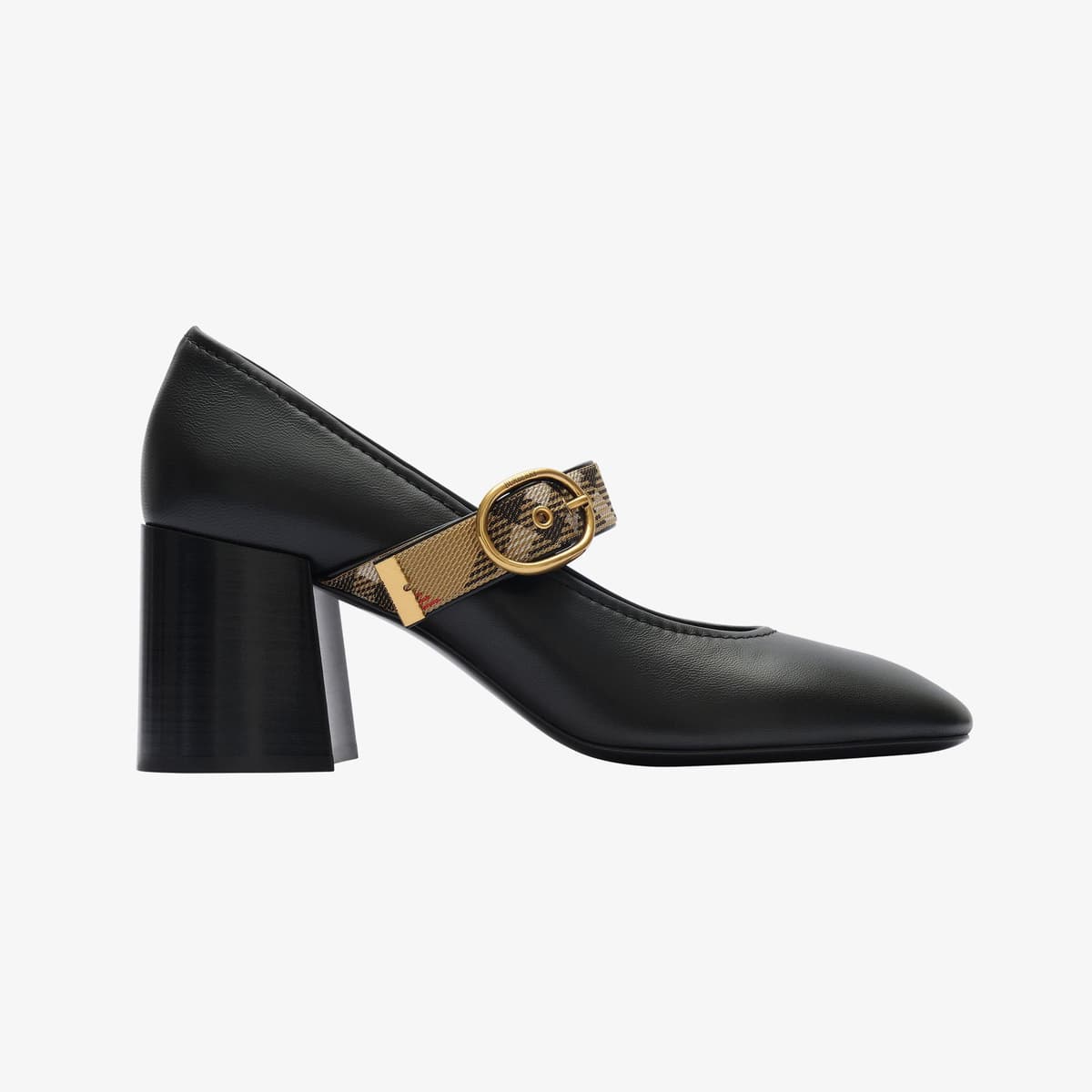 Burberry Robin Pump Check Kadın Siyah Klasik Ayakkabı
