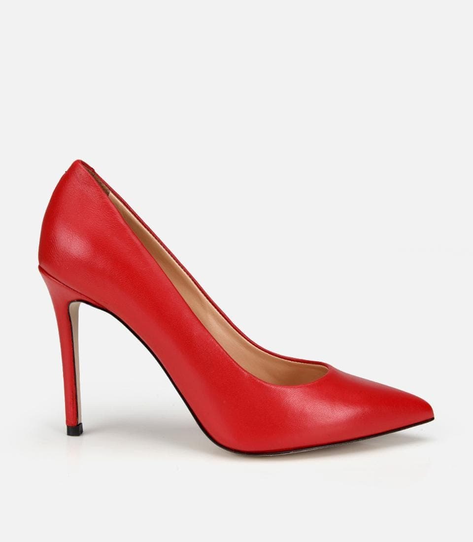 Kadın Deri Kırmızı Yüksek Topuklu Stiletto