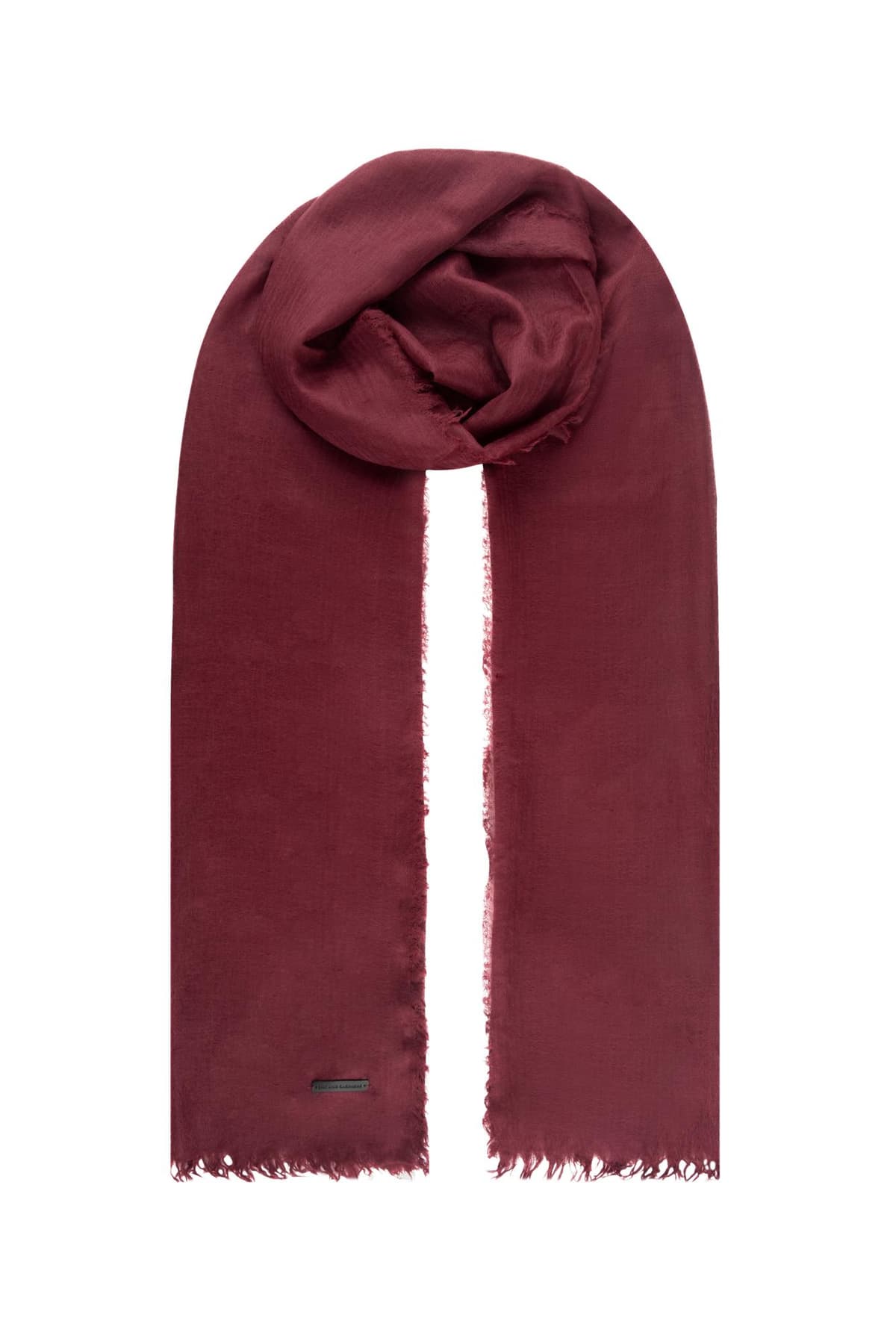 Bordo Jas Saf Yün Şal 70x180 cm
