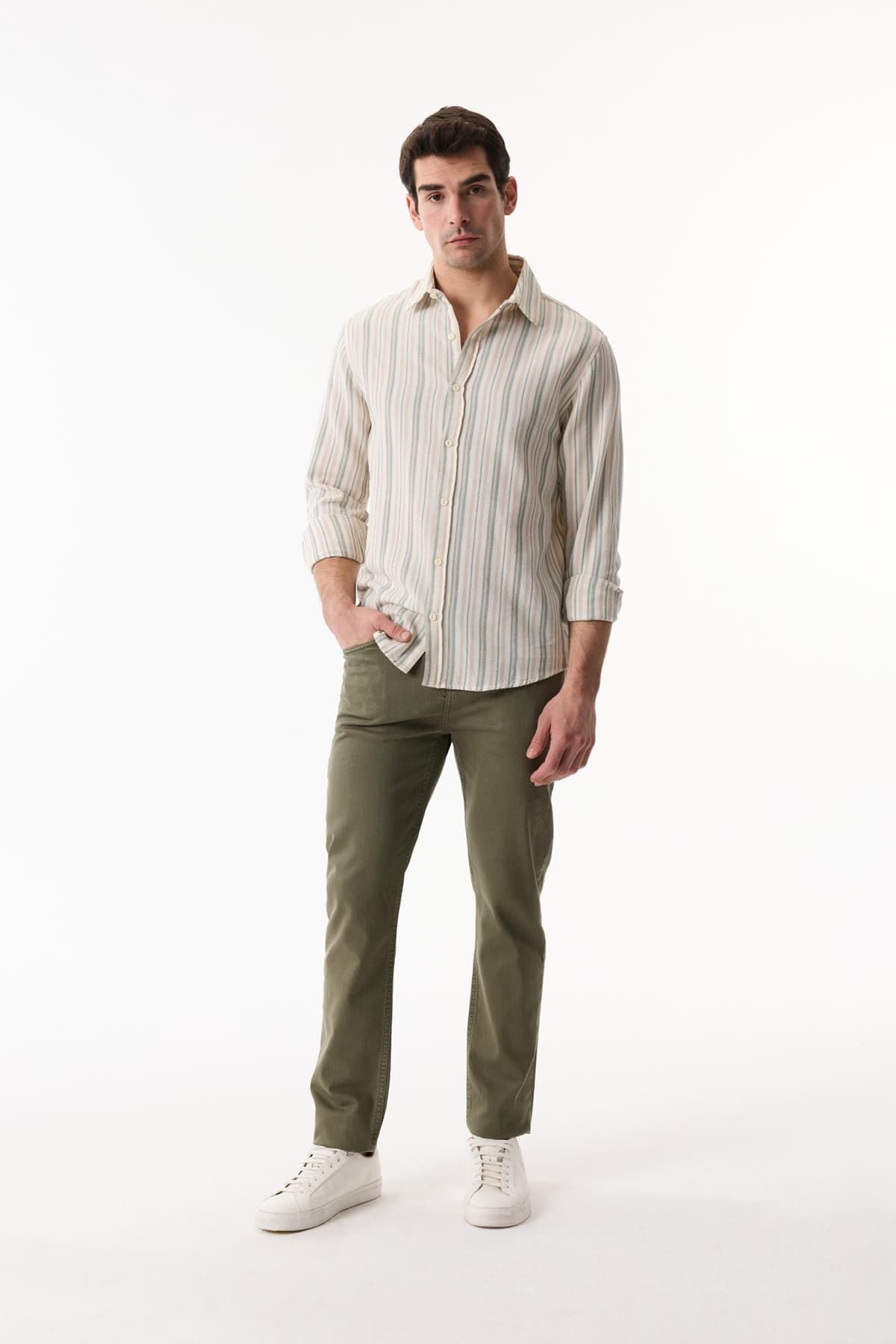 Erkek Haki Slim Fit Pantolon
