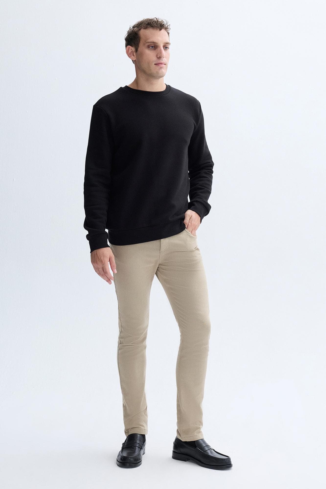 Erkek Bej Rengi Slim Fit Pantolon