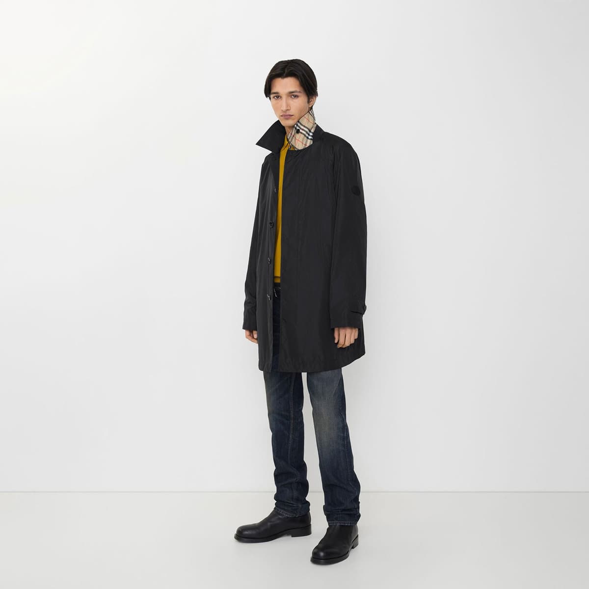 Burberry Nylon Ridgewood Car Erkek Siyah Pardesü