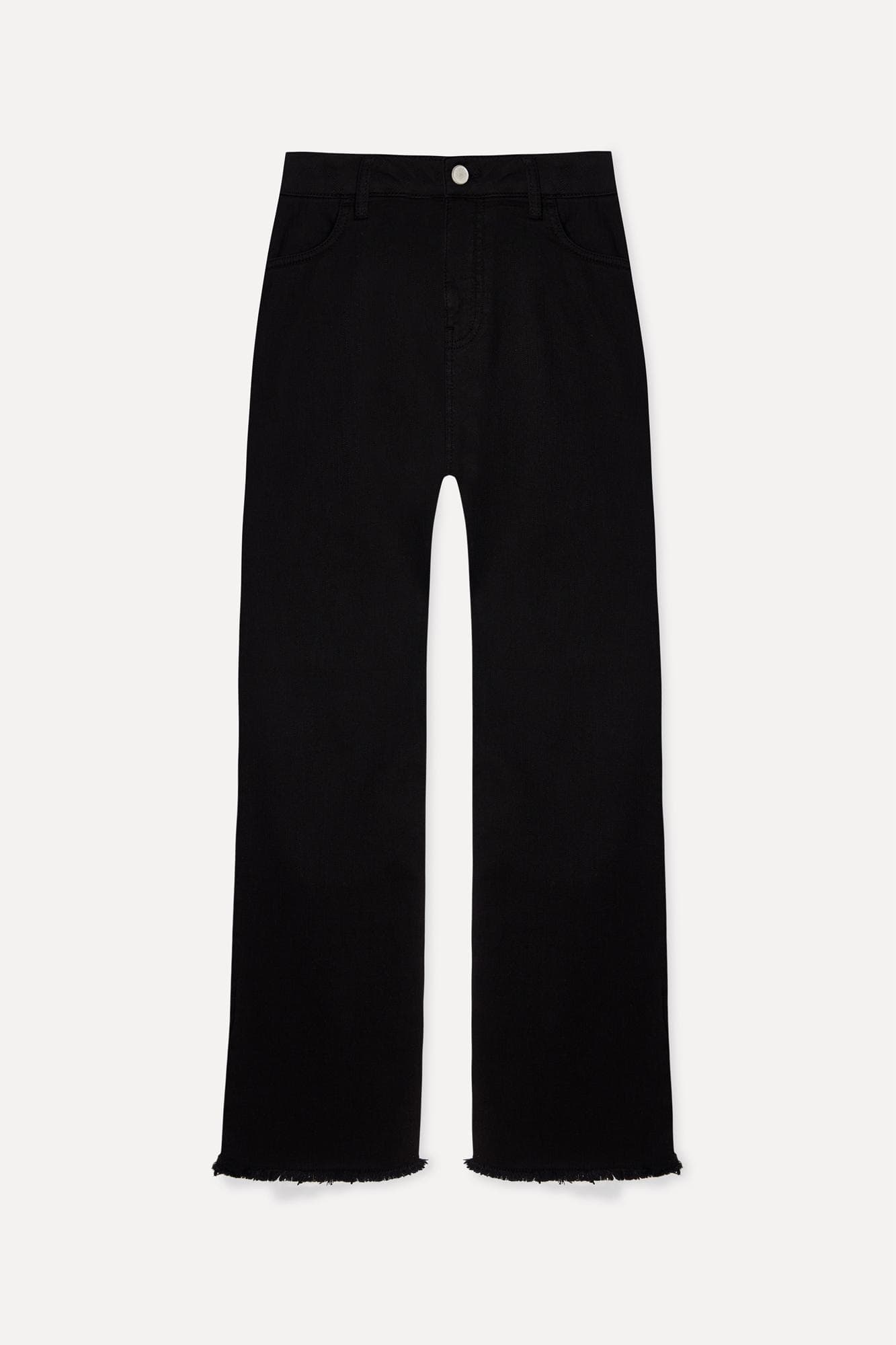 Kadın Siyah Cropped Flare Pantolon
