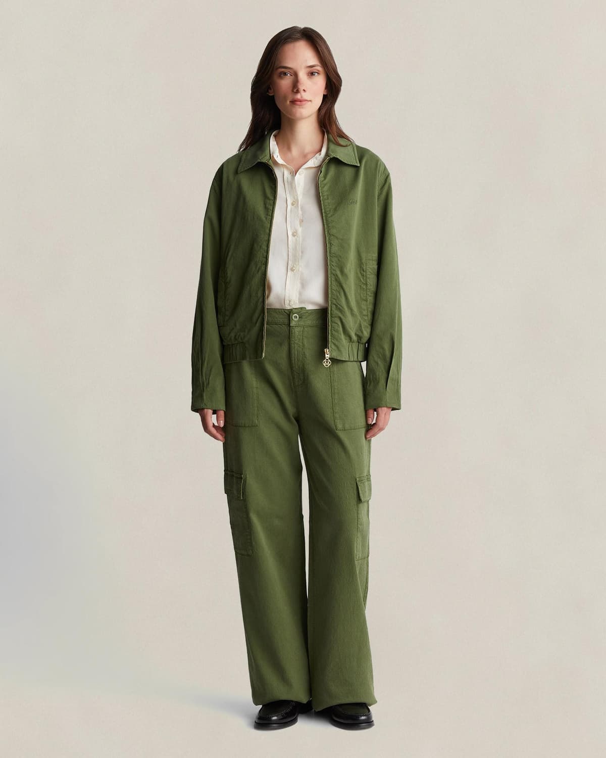 GANT Kadın Yeşil Regular Fit Pantolon