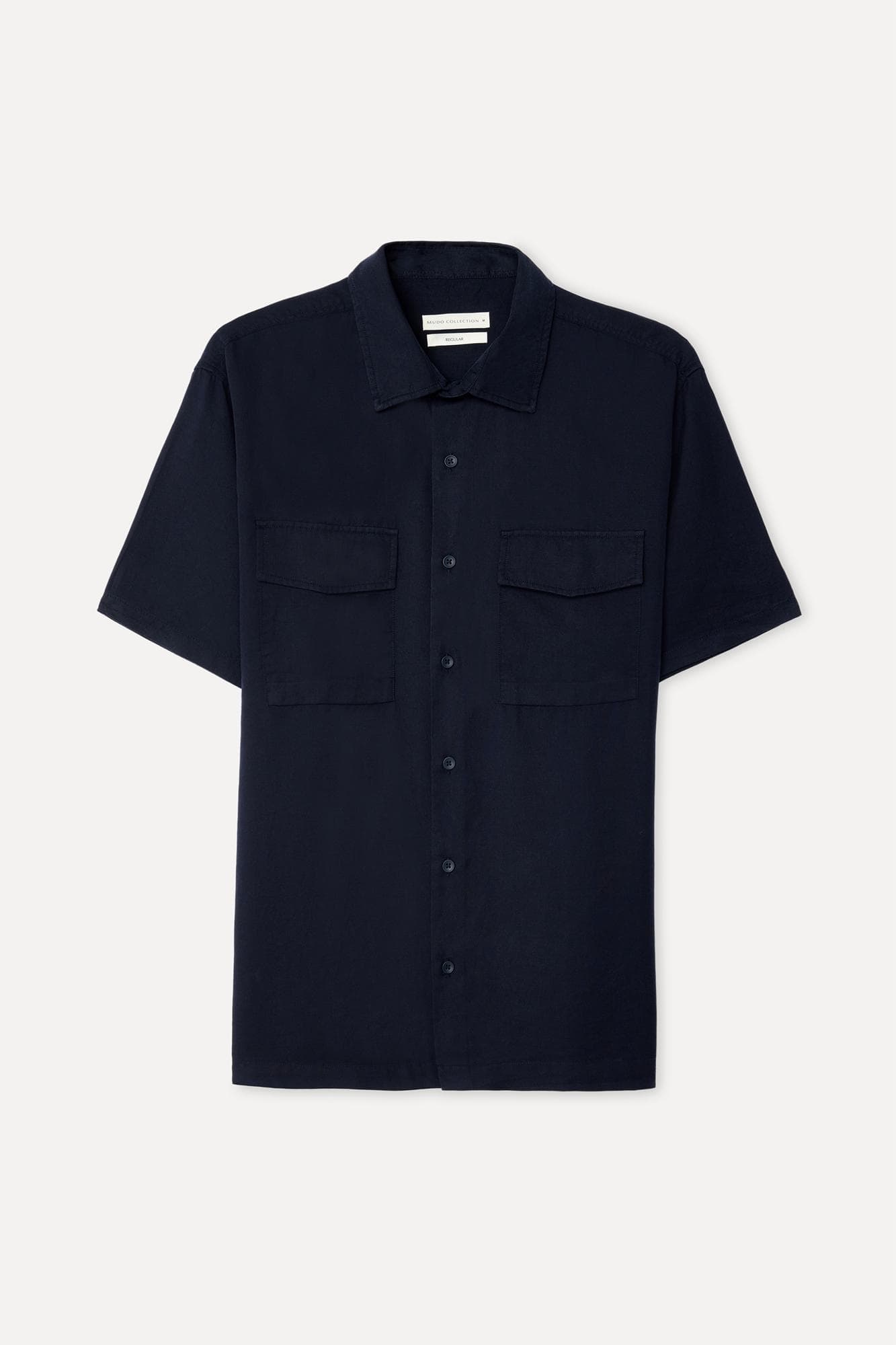 Erkek Lacivert Regular Fit Kısa Kollu Gömlek