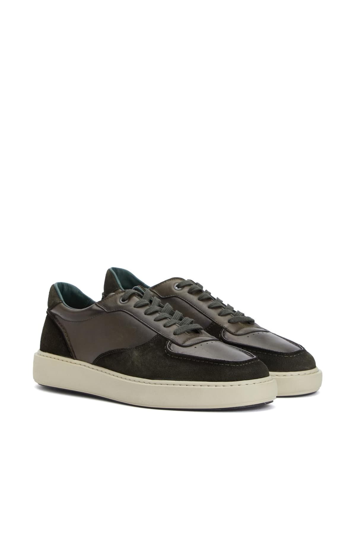 George Hogg Erkek Haki Süet Garnili Deri Sneaker