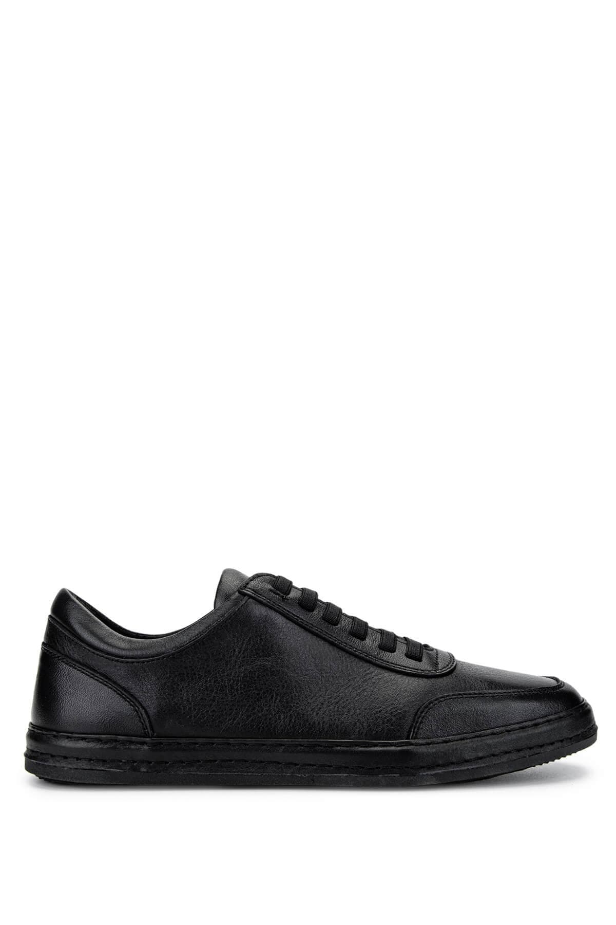 Tamer Tanca Erkek Hakiki Deri Siyah Deri Sneakers & Spor Ayakkabı