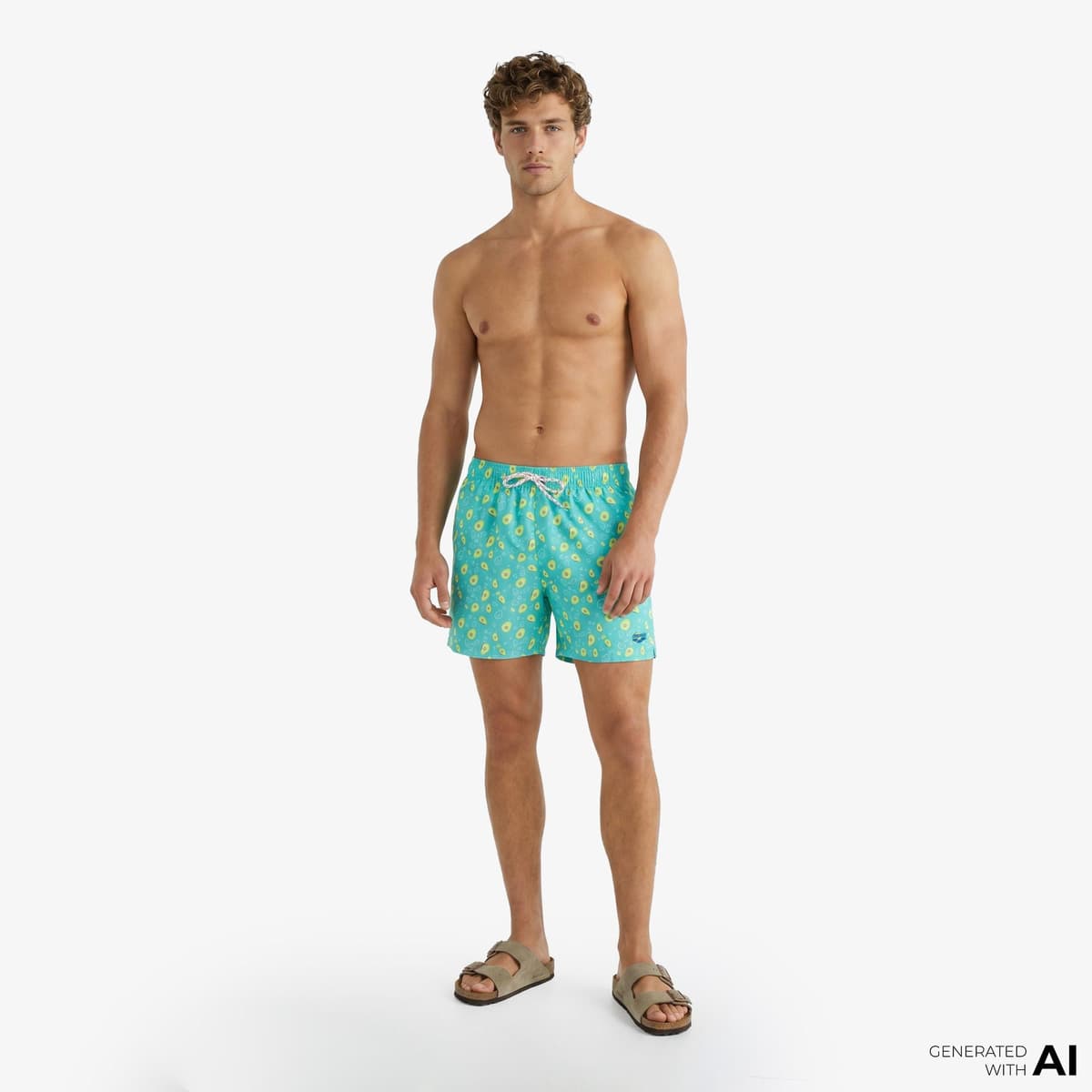 Arena Water Prints Beach Erkek Yeşil Deniz Şortu