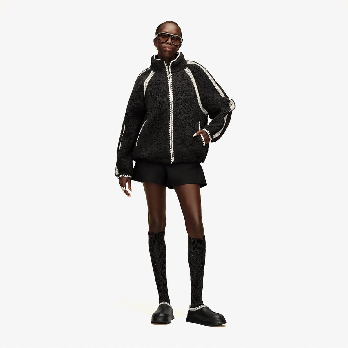 UGG Frankie Short Trucker Kadın Siyah Mont