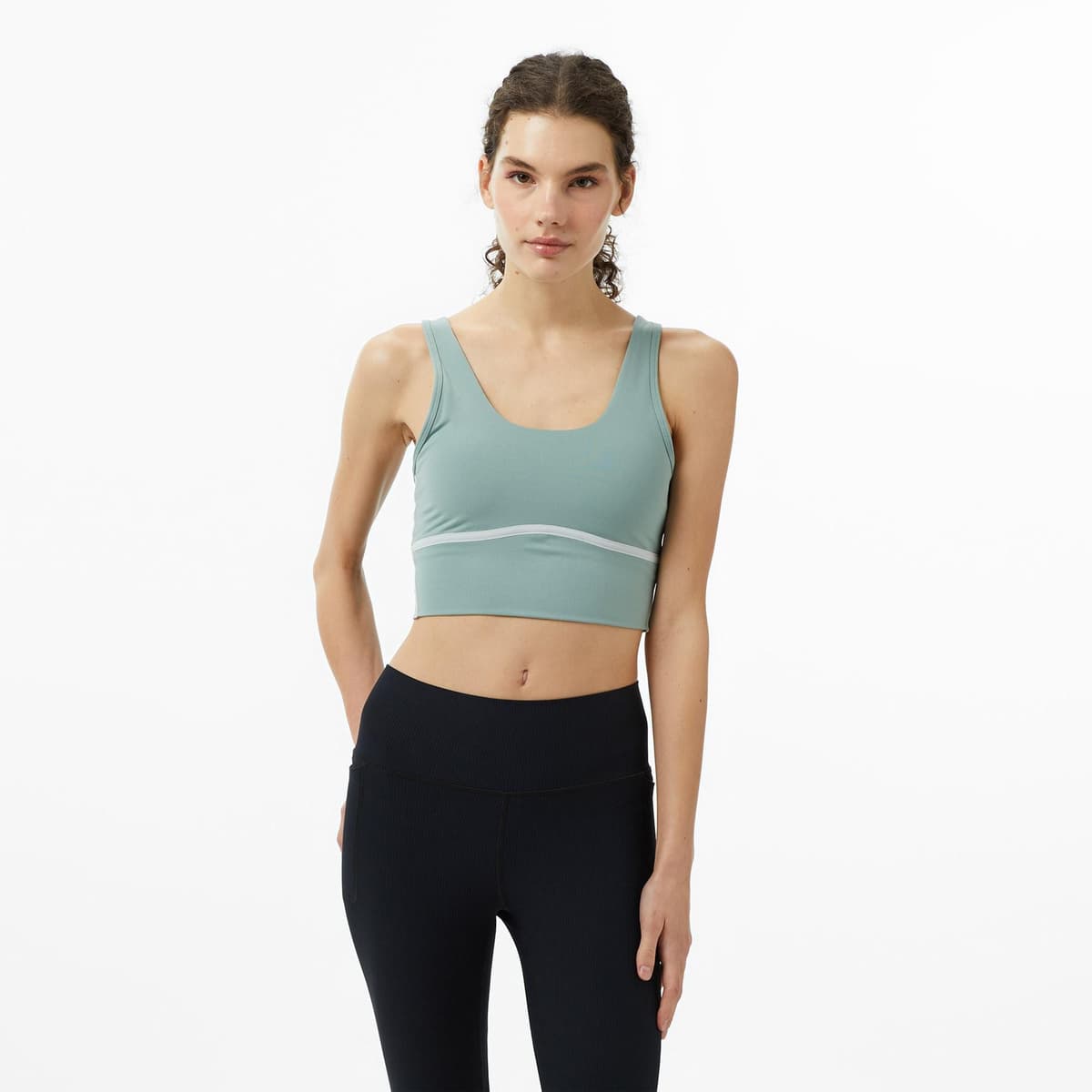 Under Armour Meridian Piped Crop Kadın Yeşil Koşu Atlet