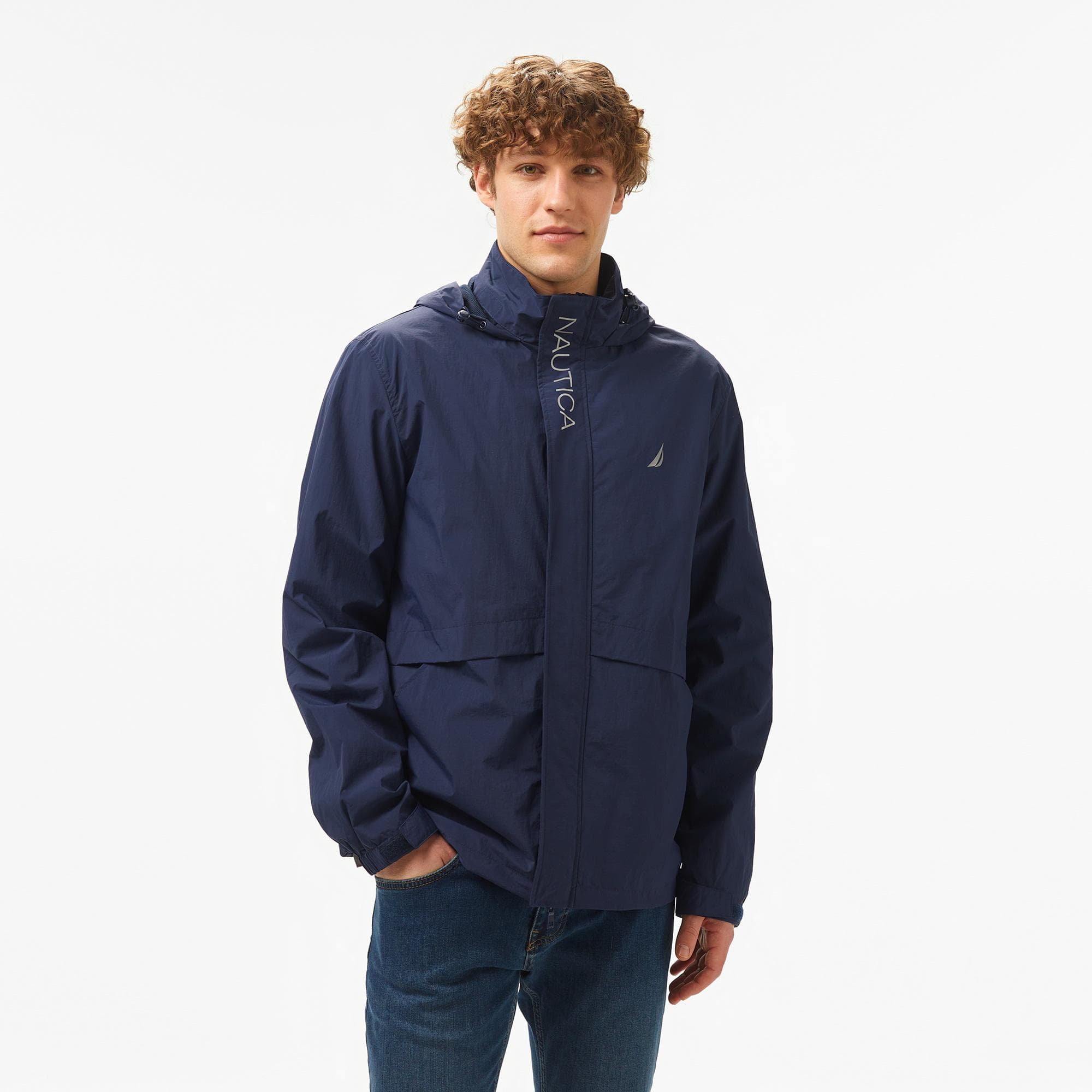 Nautica Erkek Lacivert Standart Fit Kapüşonlu Mont