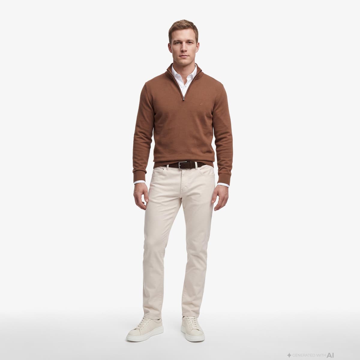 Nautica Erkek Krem Slim Fit Pantolon