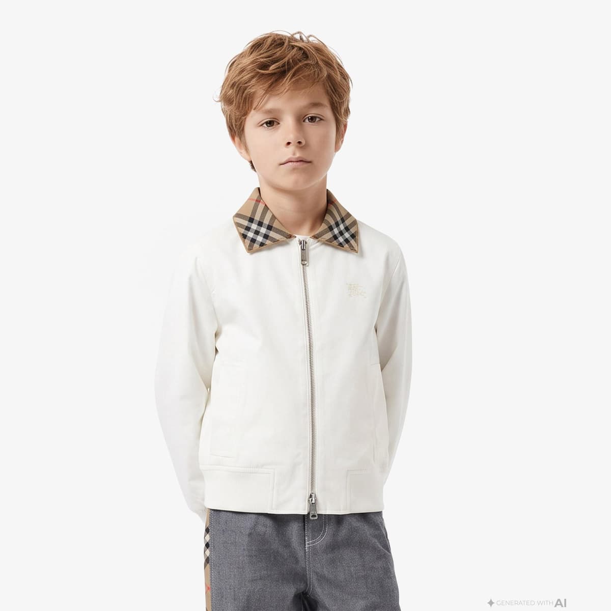 Burberry Hayfield Çocuk Beyaz Mont