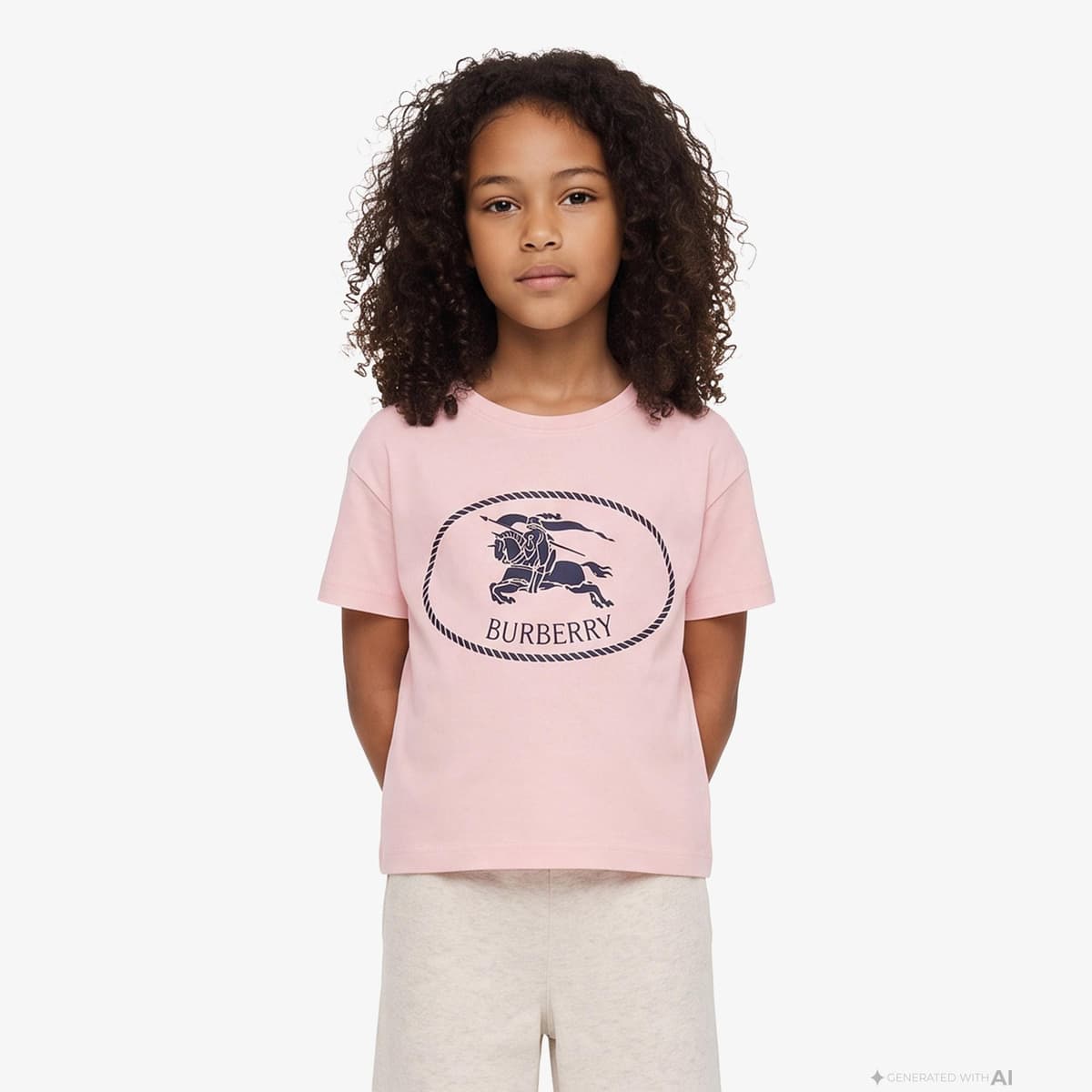 Burberry Racheal Crest Çocuk Pembe T-Shirt