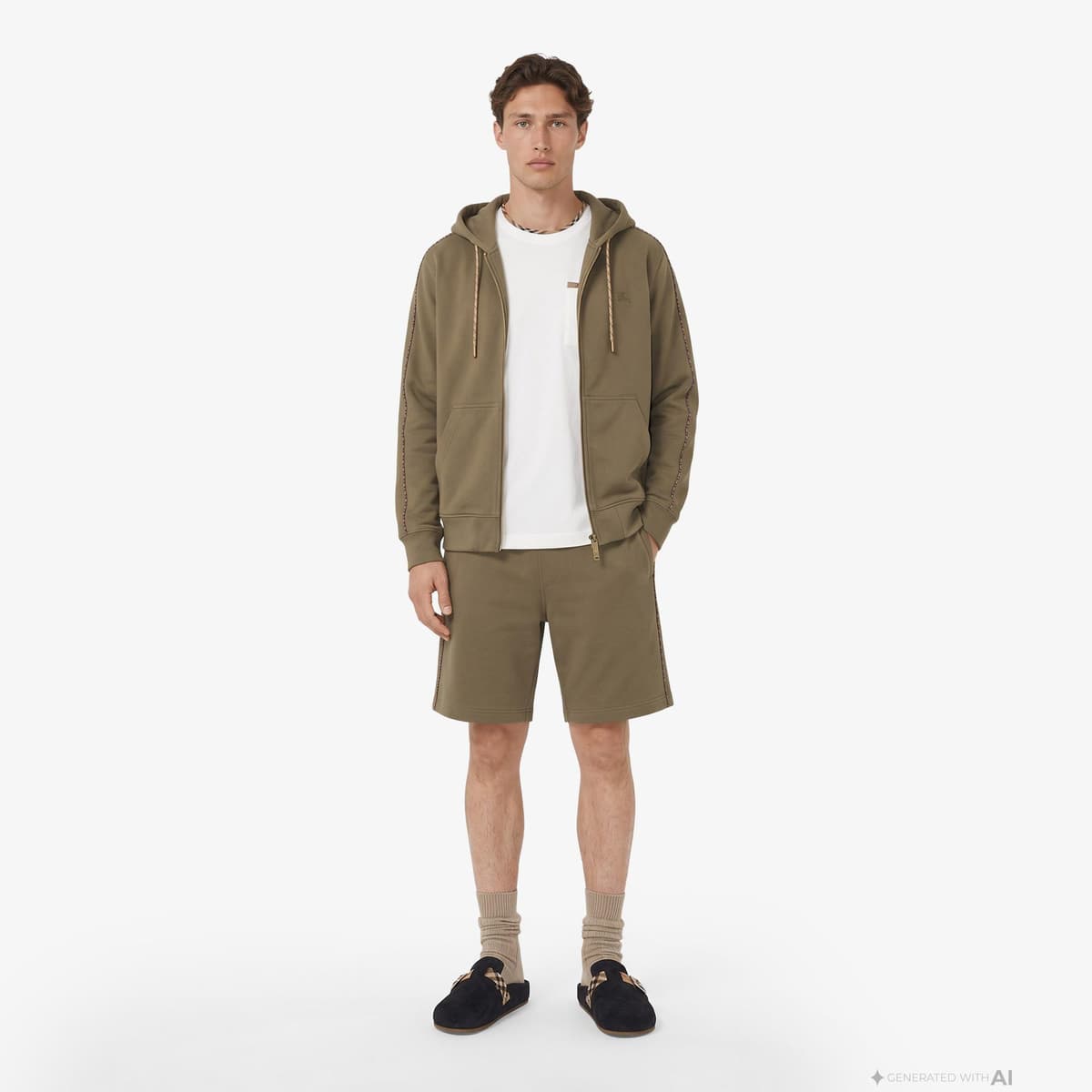 Burberry Shaun Check Erkek Haki Şort