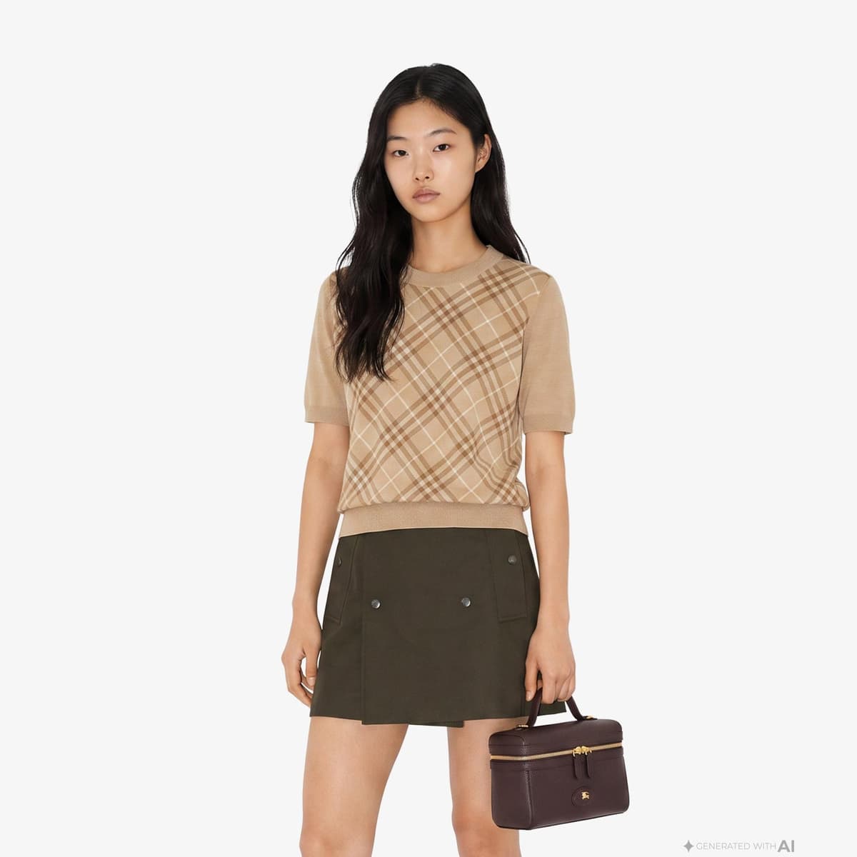 Burberry Sandrina Slk Kadın Kahverengi Triko
