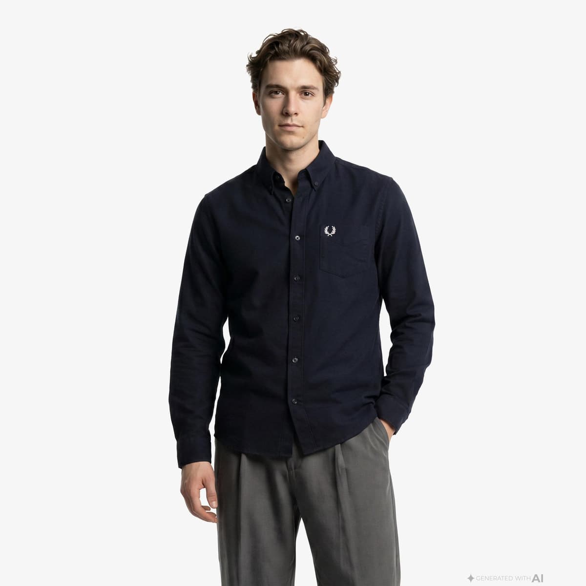 Fred Perry Oxford Erkek Lacivert Gömlek