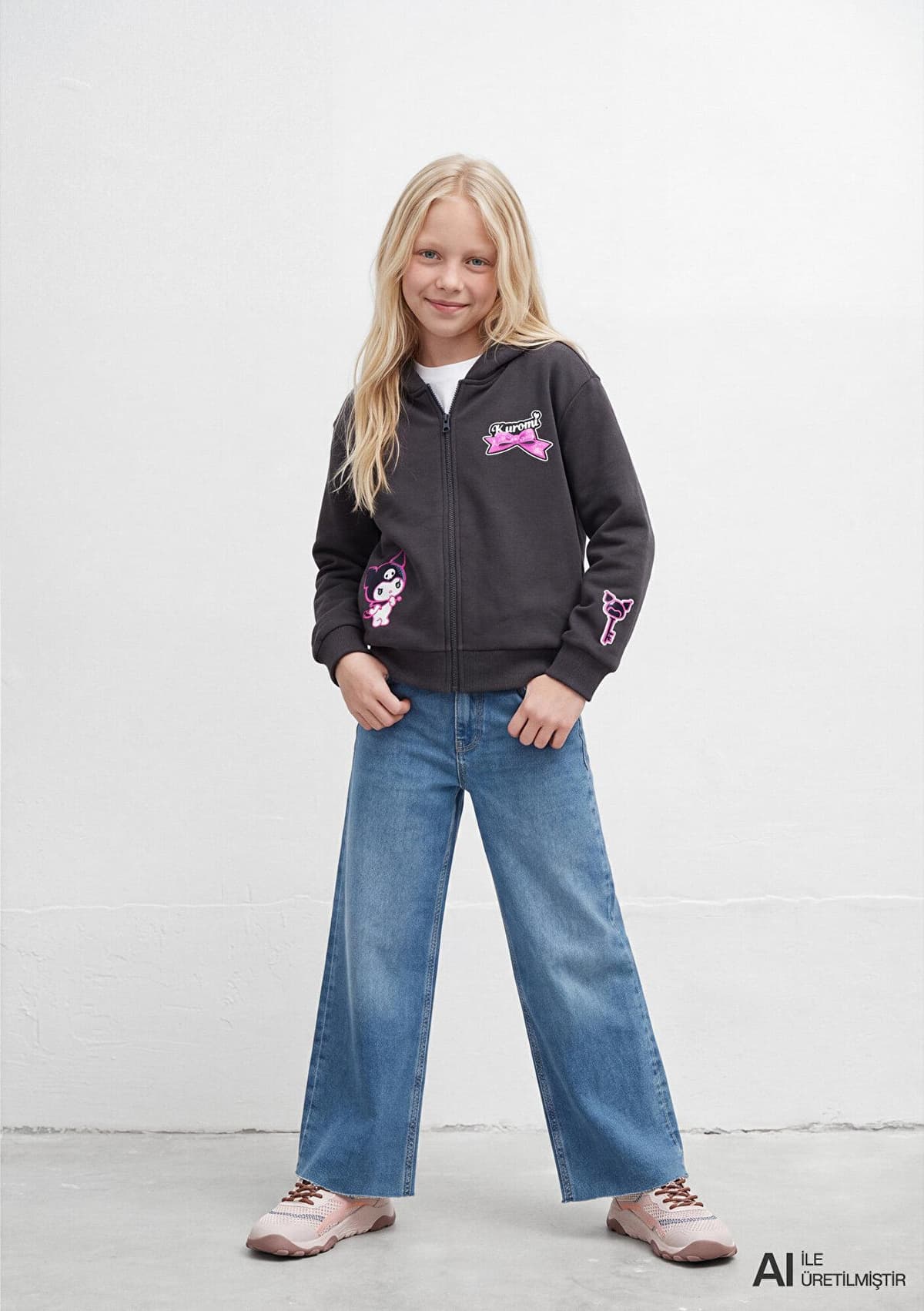 Mavi Kuromi Baskılı Siyah Sweatshirt 7S10202-70087