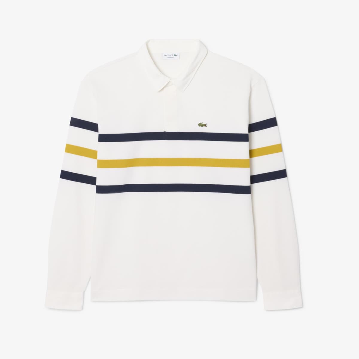 Erkek Relaxed Fit Çizgili Krem Rugby Polo