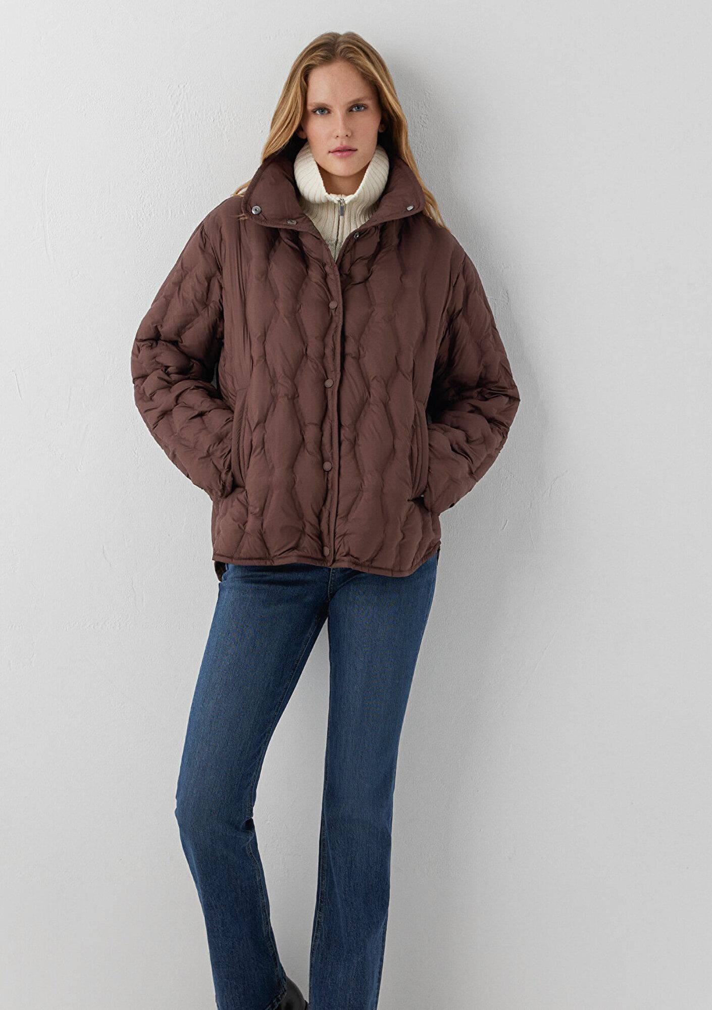 Mavi Su İtici Kahverengi Ceket Oversize / Geniş Kesim 1110861-70237