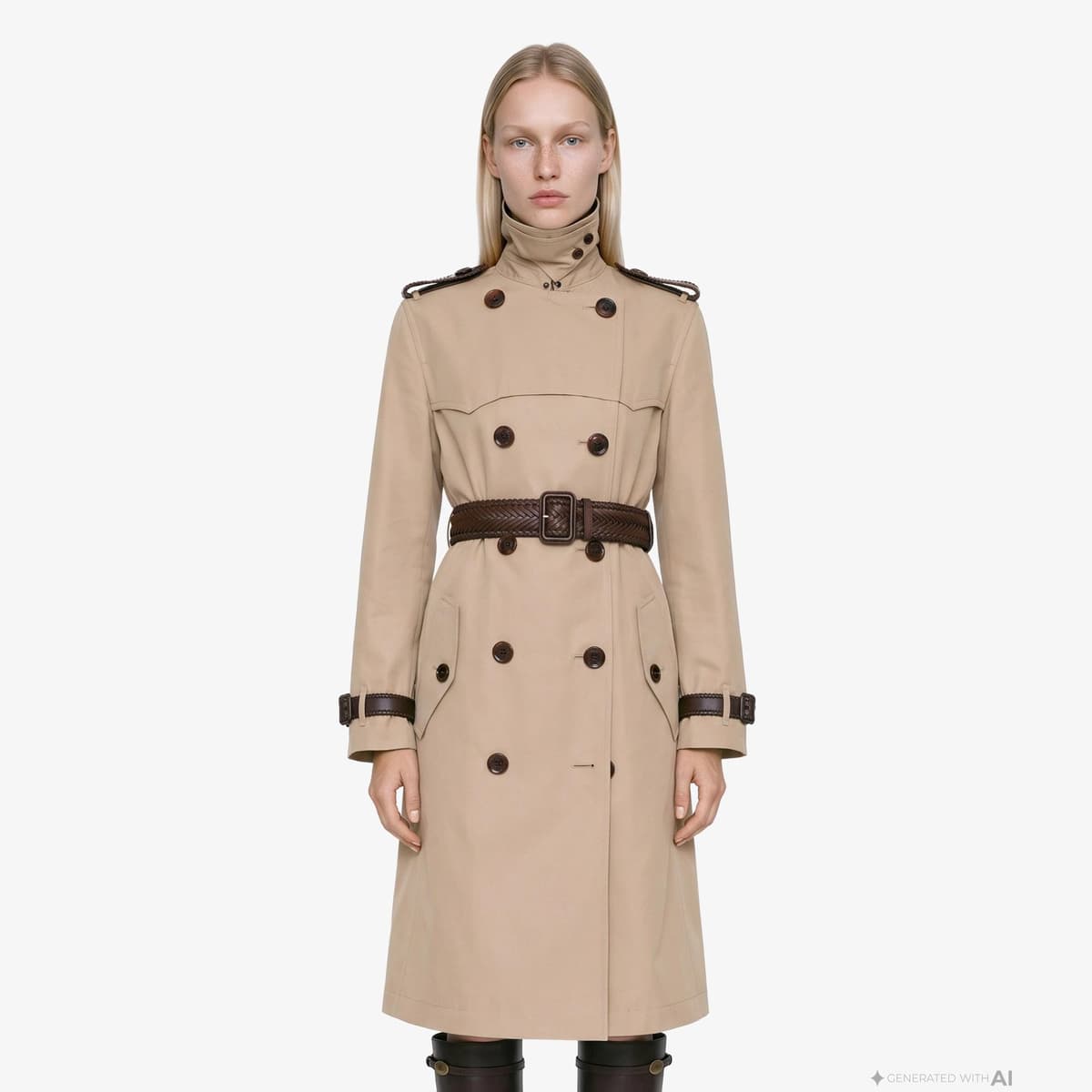 Burberry Kadın Bej Trençkot