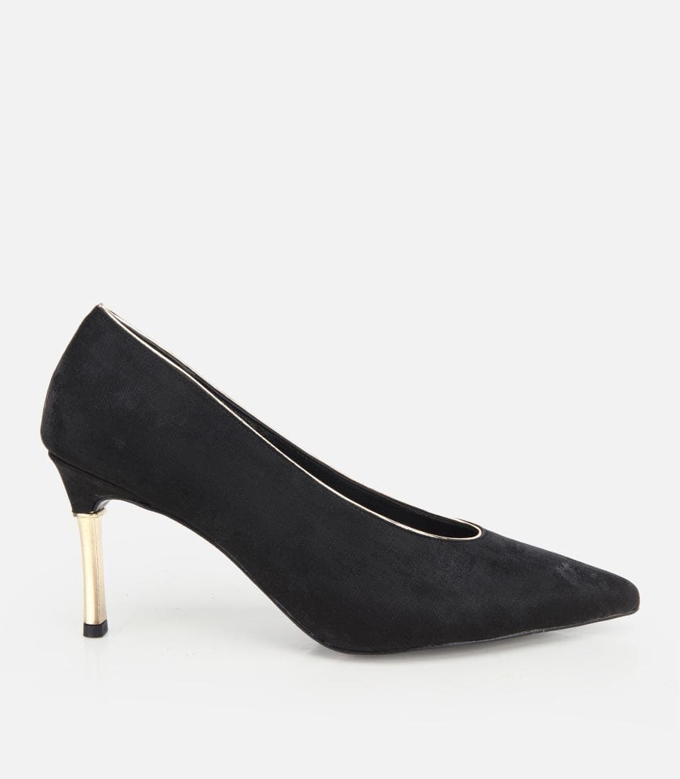 Kadın Süet Bordo Gold Detaylı İnce Topuklu Stiletto