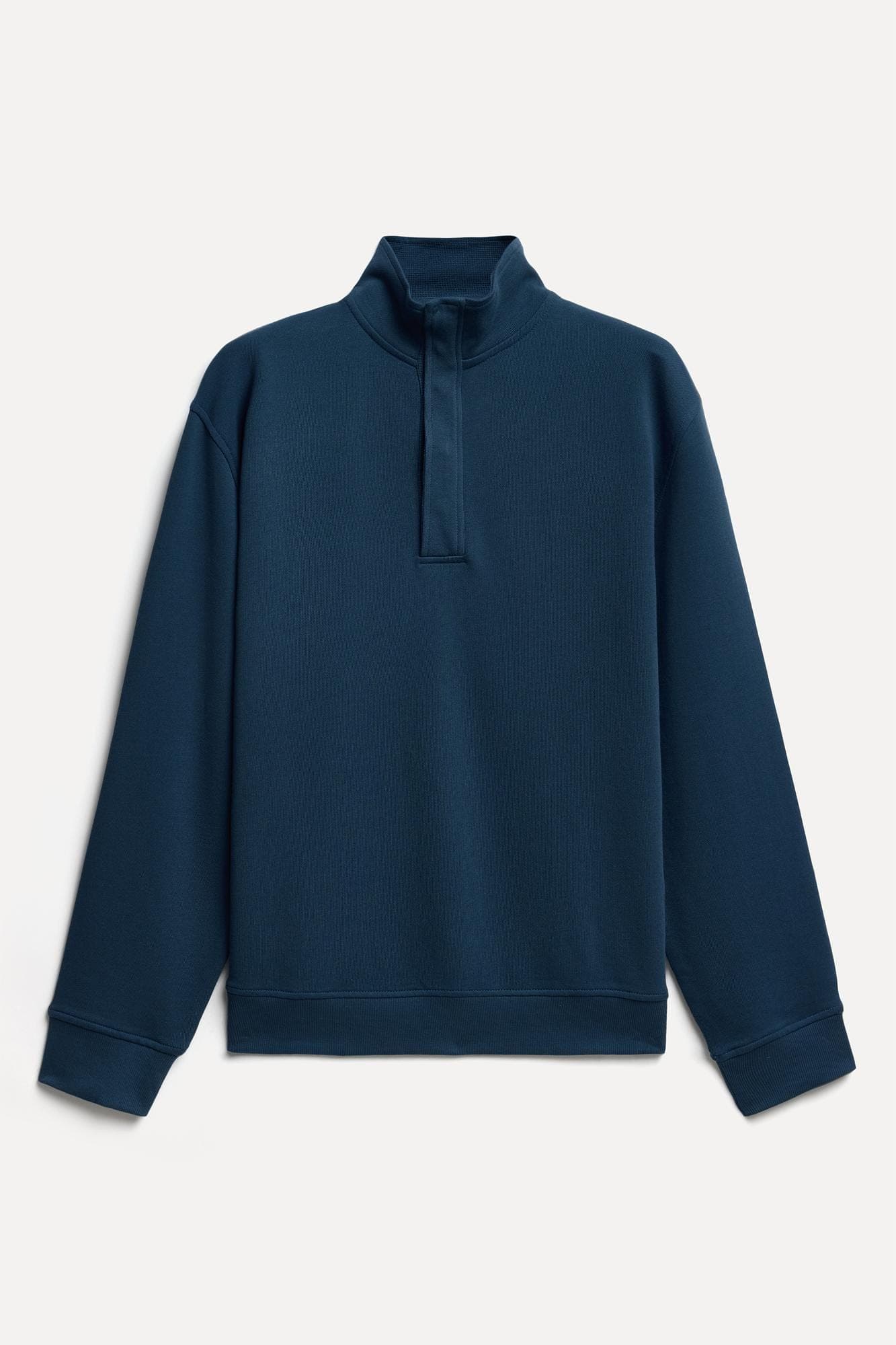 Erkek İndigo Comfort Fit Dik Yaka Sweatshirt